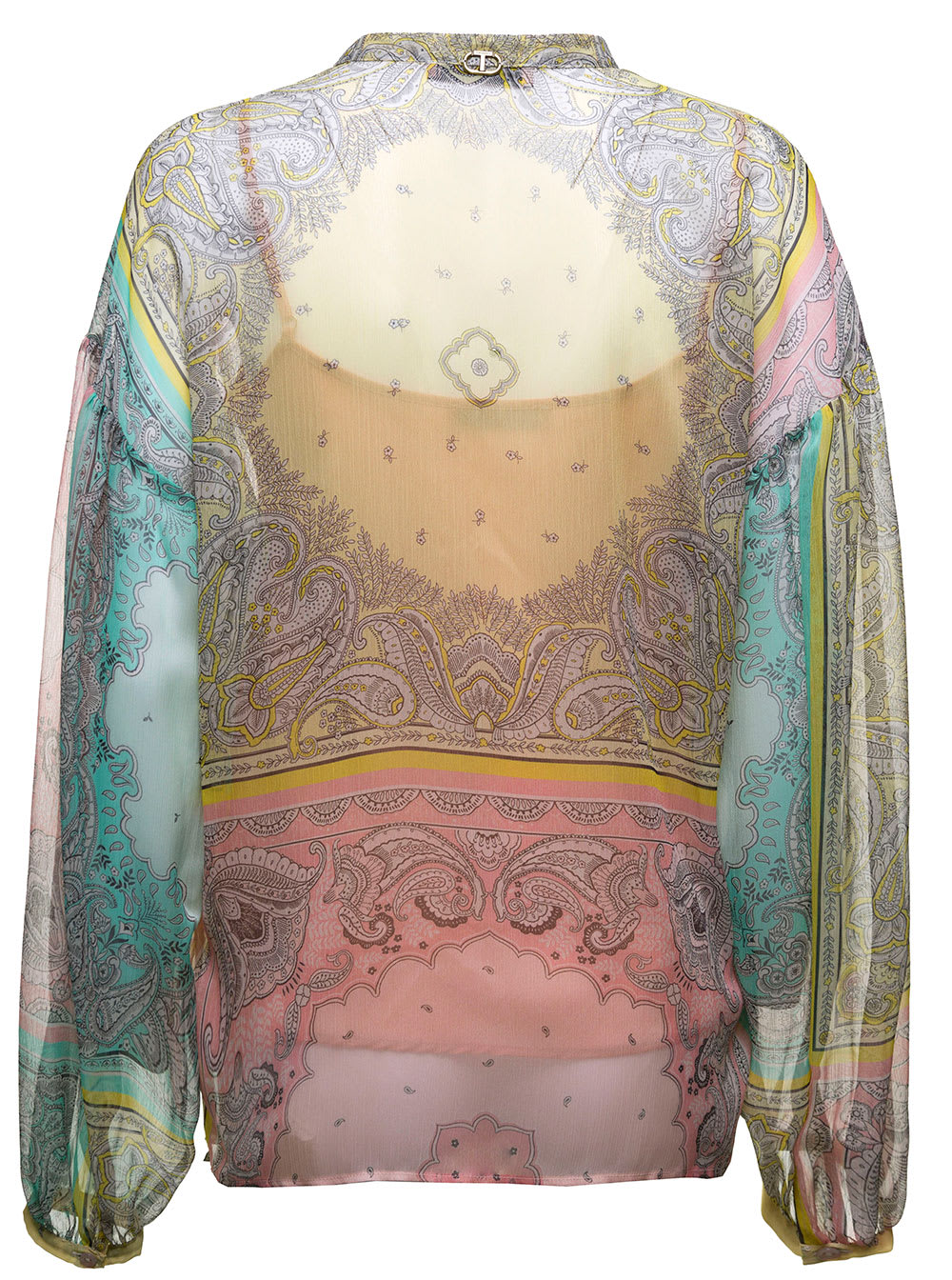 TwinSet Multicolor Printed Satin Blouse