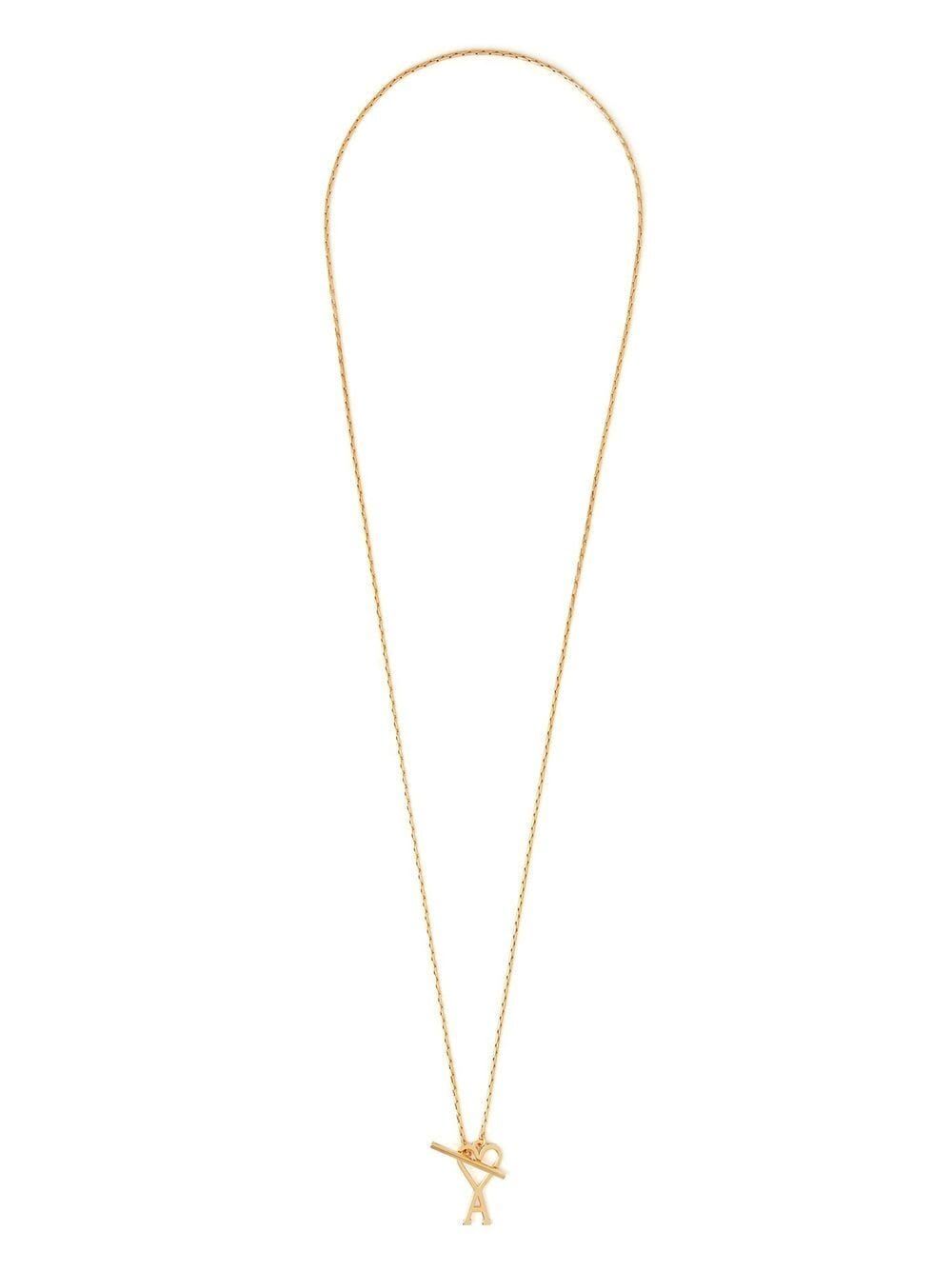 Shop Ami Alexandre Mattiussi Adc Chain Necklace In Gold