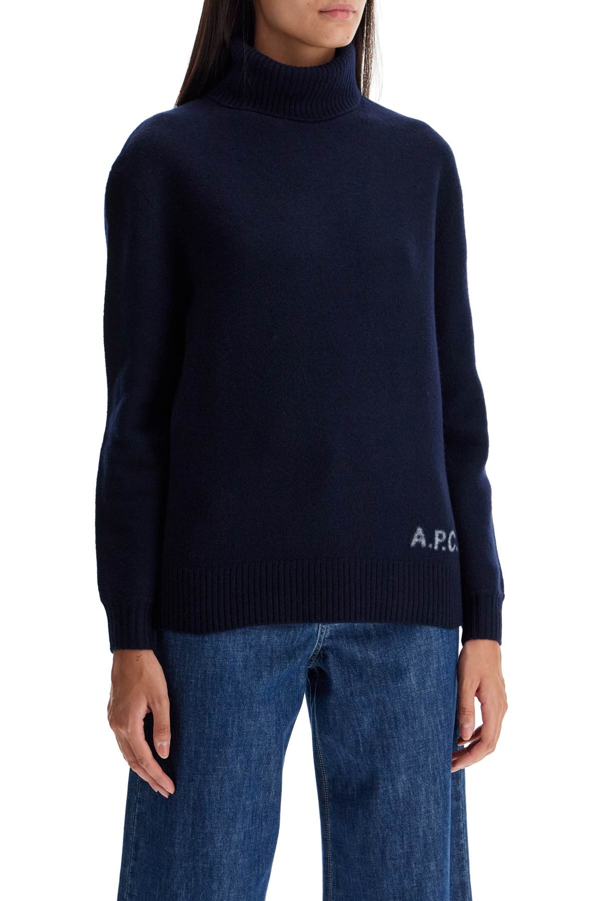 Apc Walter High-neck Pullover In Blue
