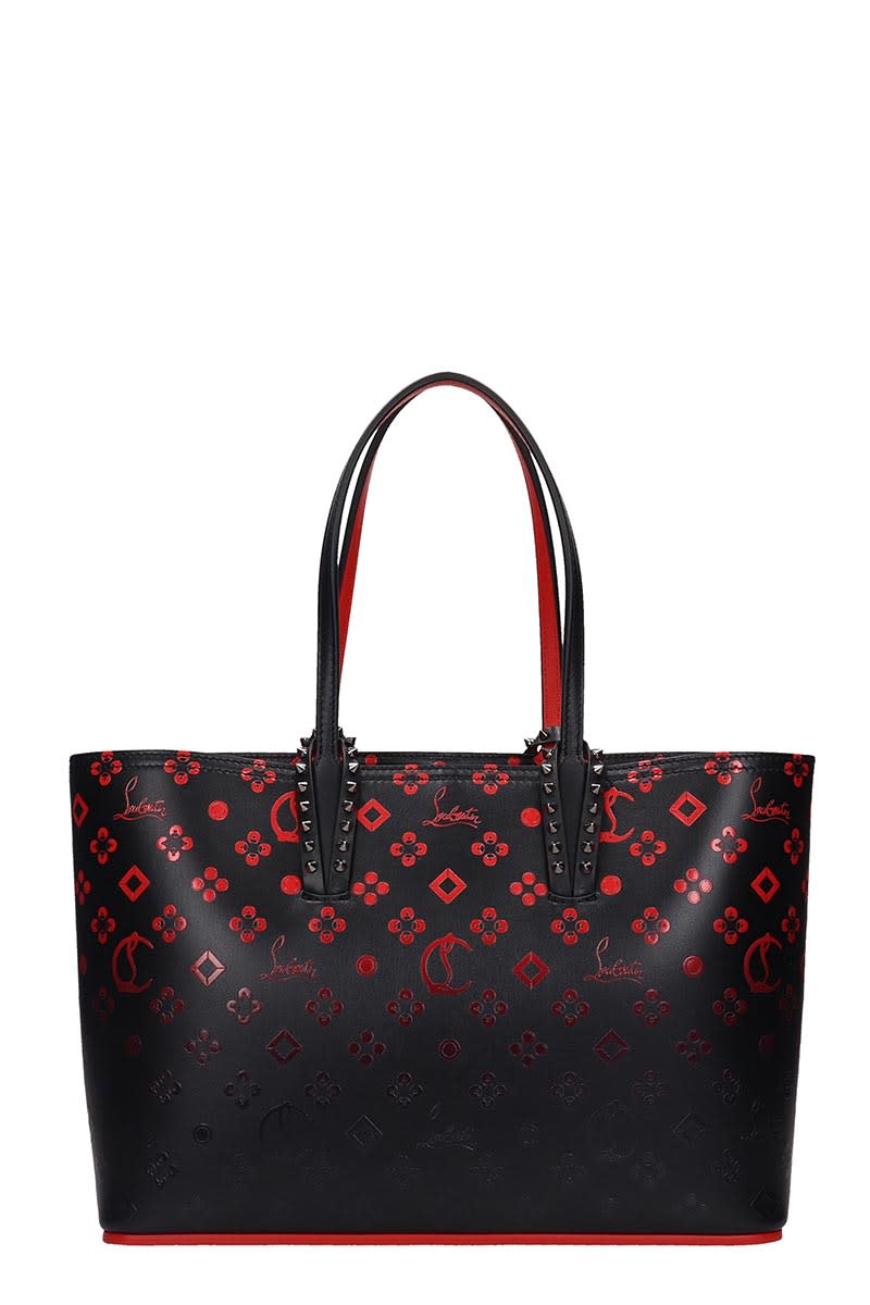 CHRISTIAN LOUBOUTIN CABATA SMALL TOTE IN BLACK LEATHER,11317547