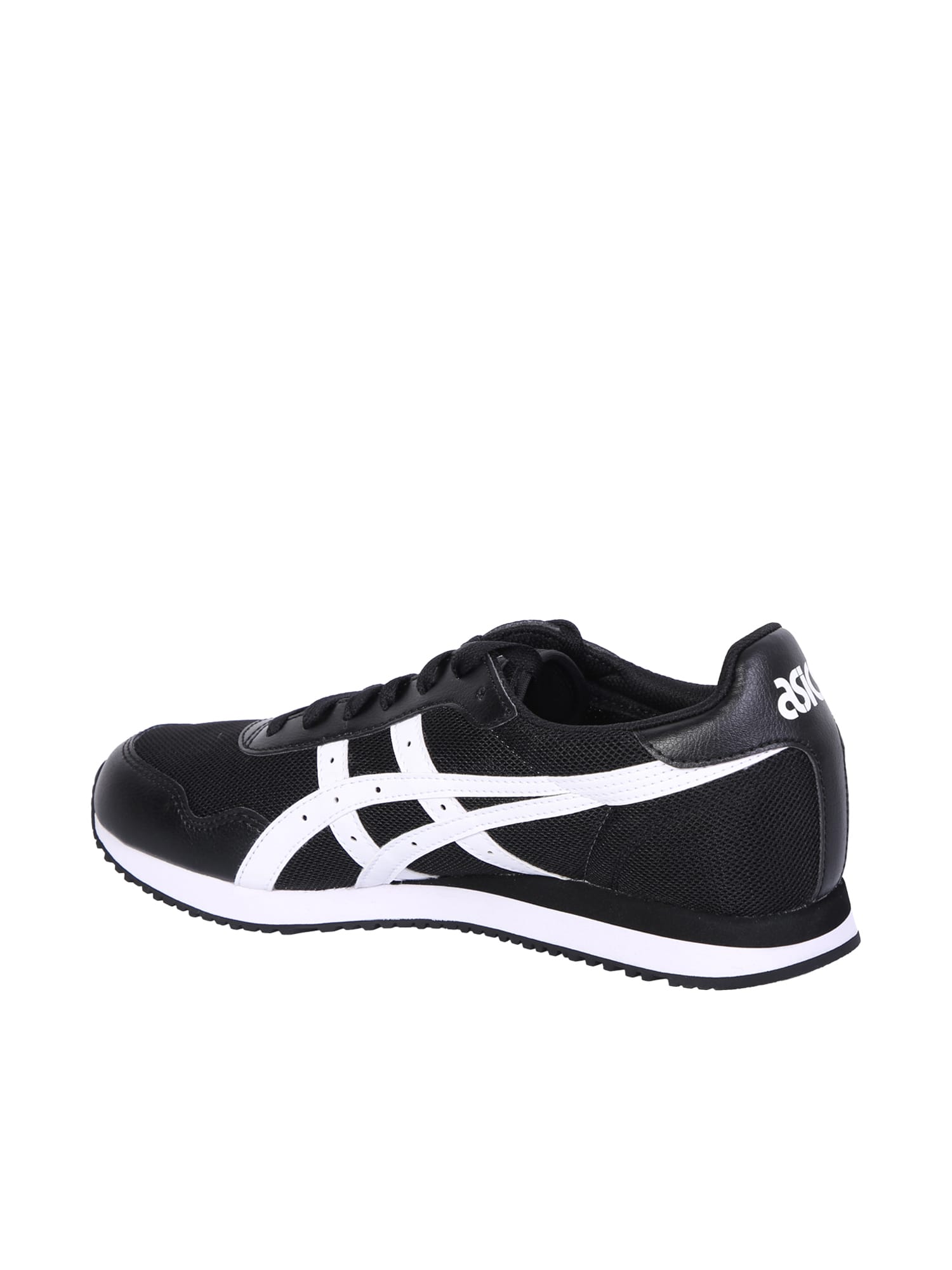 Shop Asics Black/ White Tiger Runner Sneakers