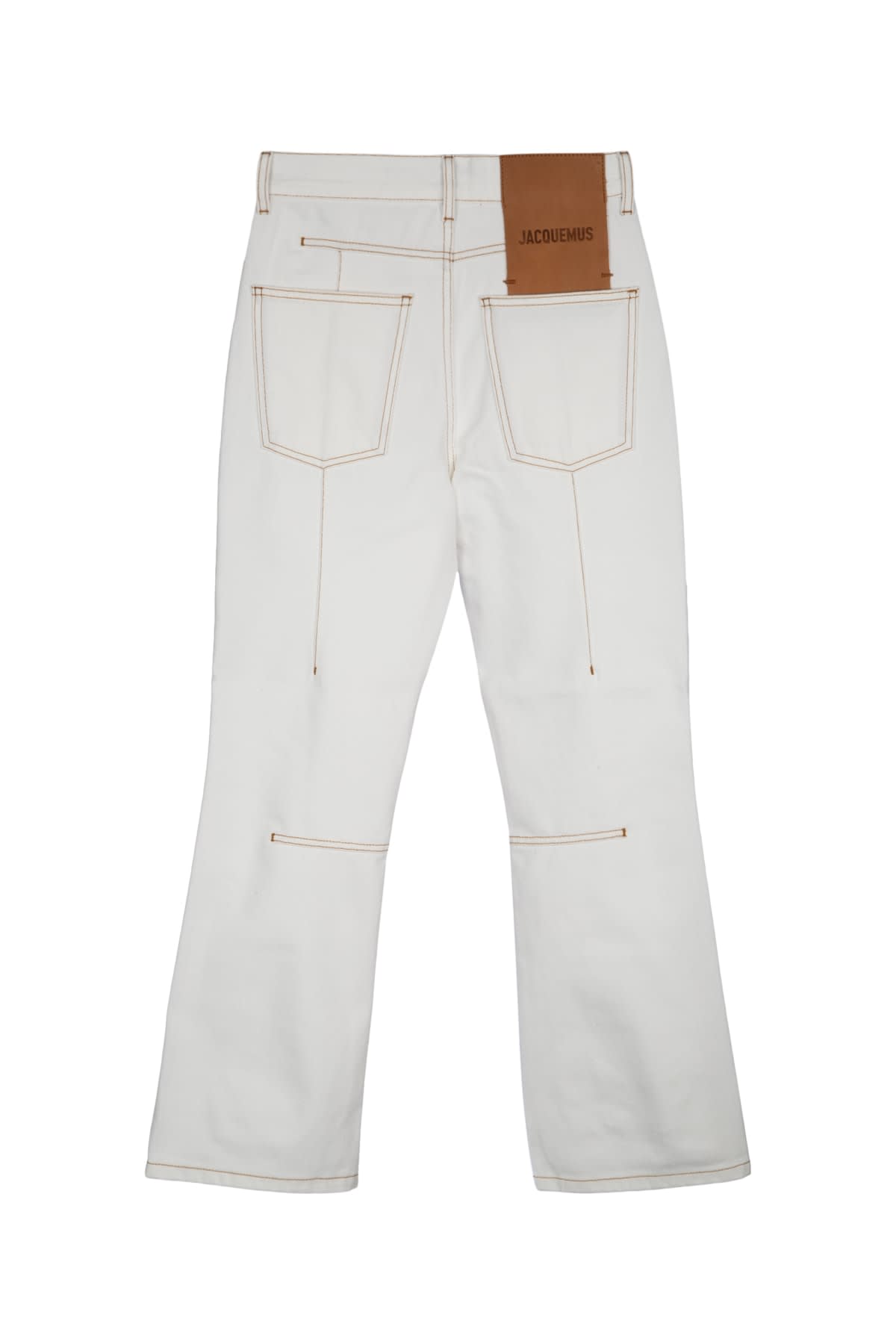 Shop Jacquemus Jeans In Offwhitetabac