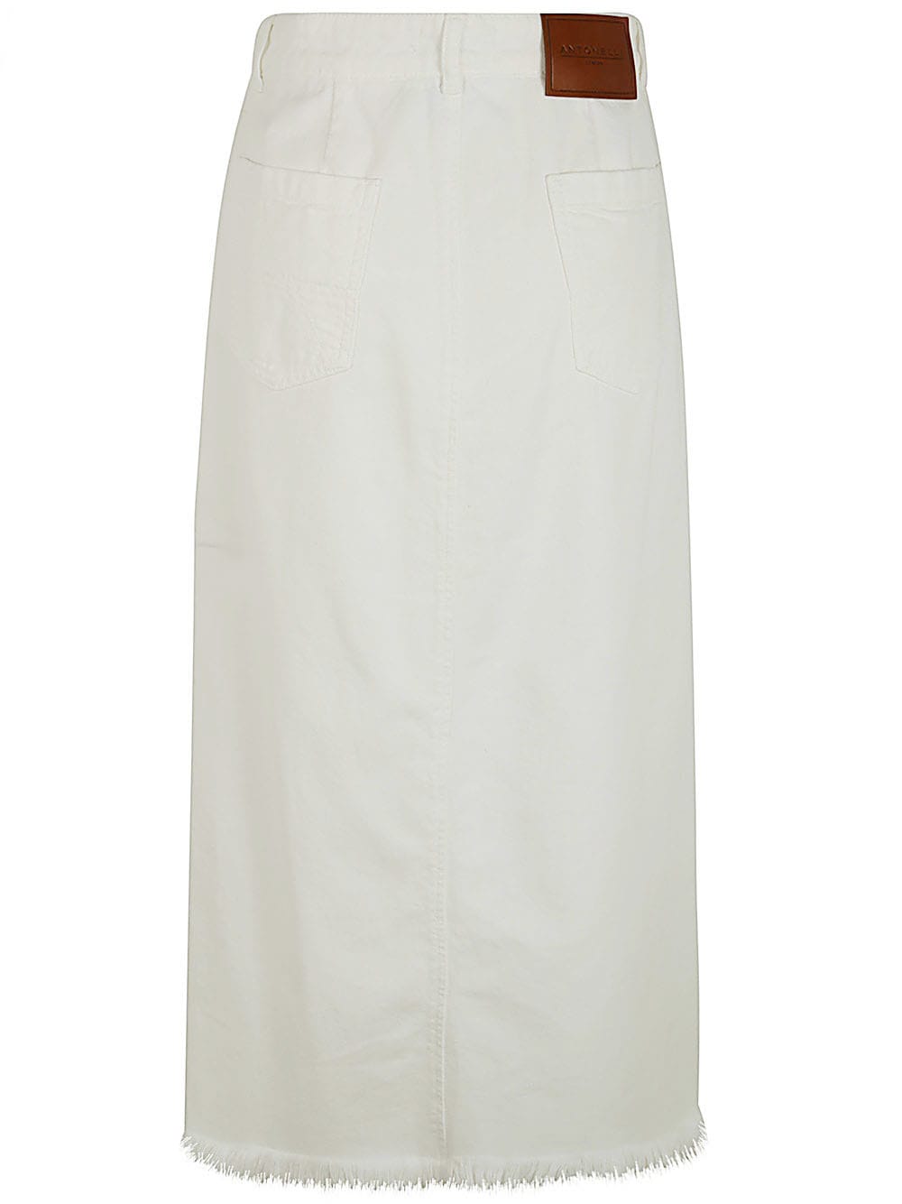 Shop Antonelli Iago Denim Skirt With Slit In White