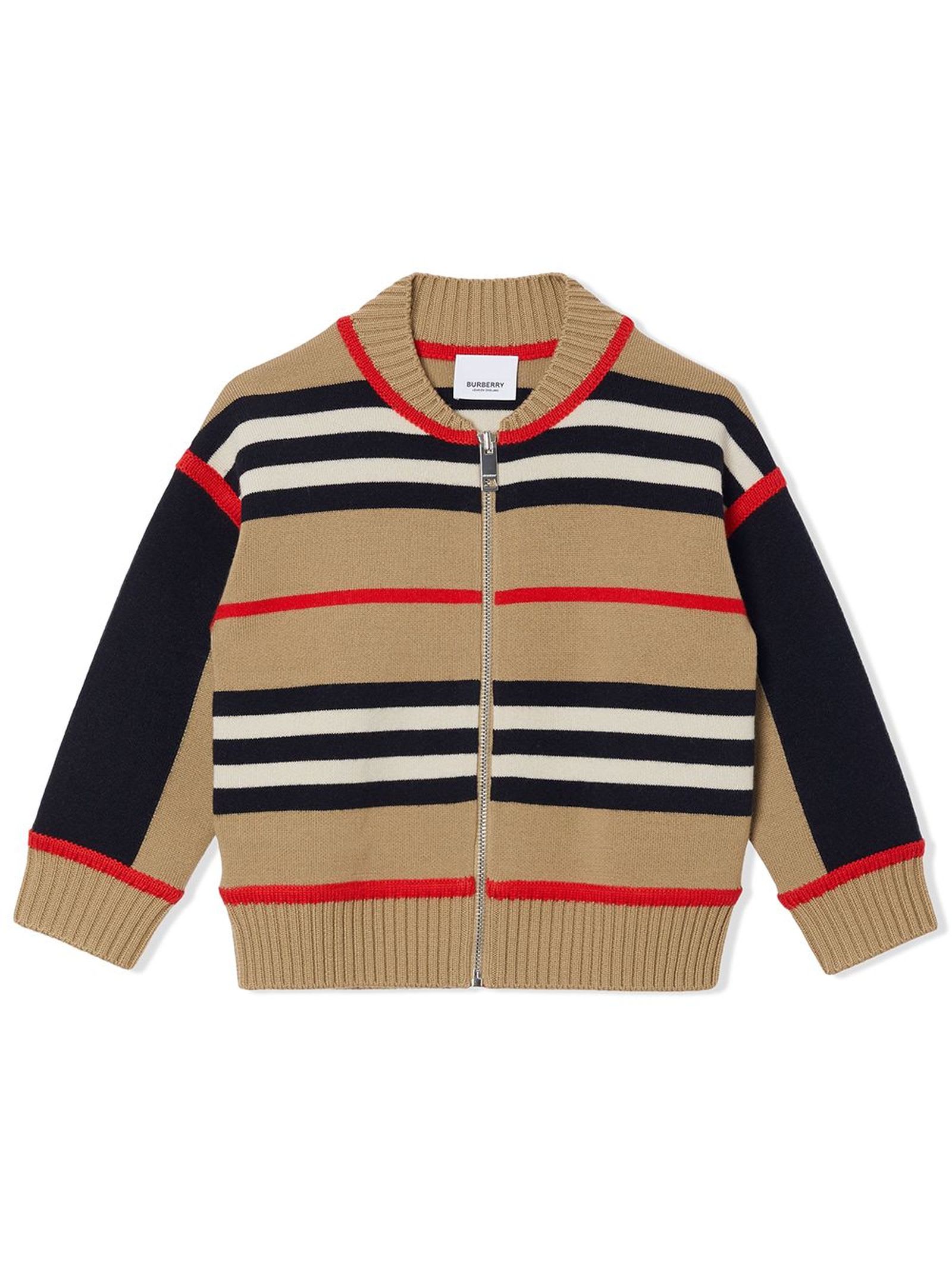 Burberry Beige Cashmere And Wool Blend Cardigan