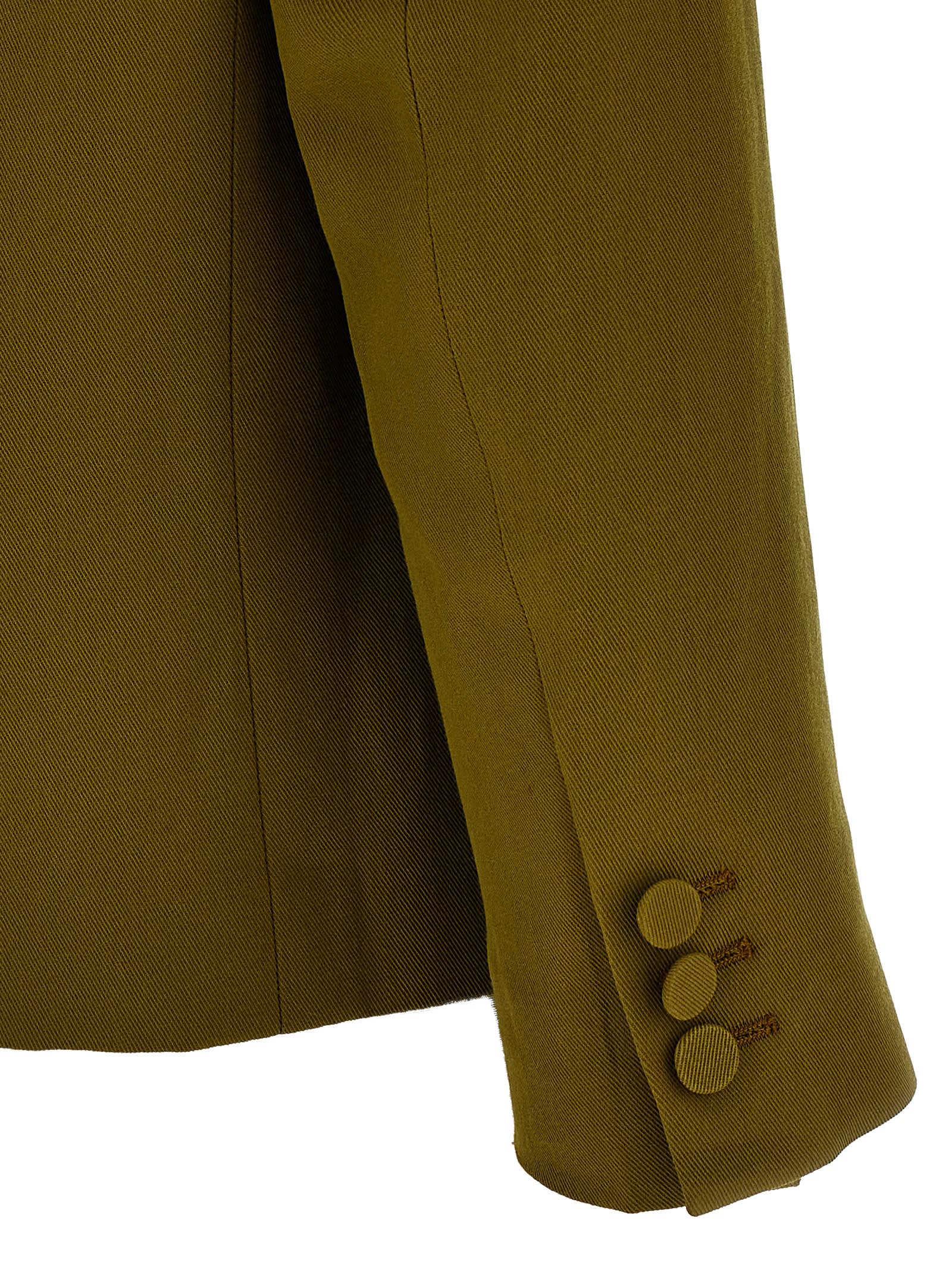 Dries Van Noten 'bamis' Blazer Featuring Buttoned Cuffs In Green
