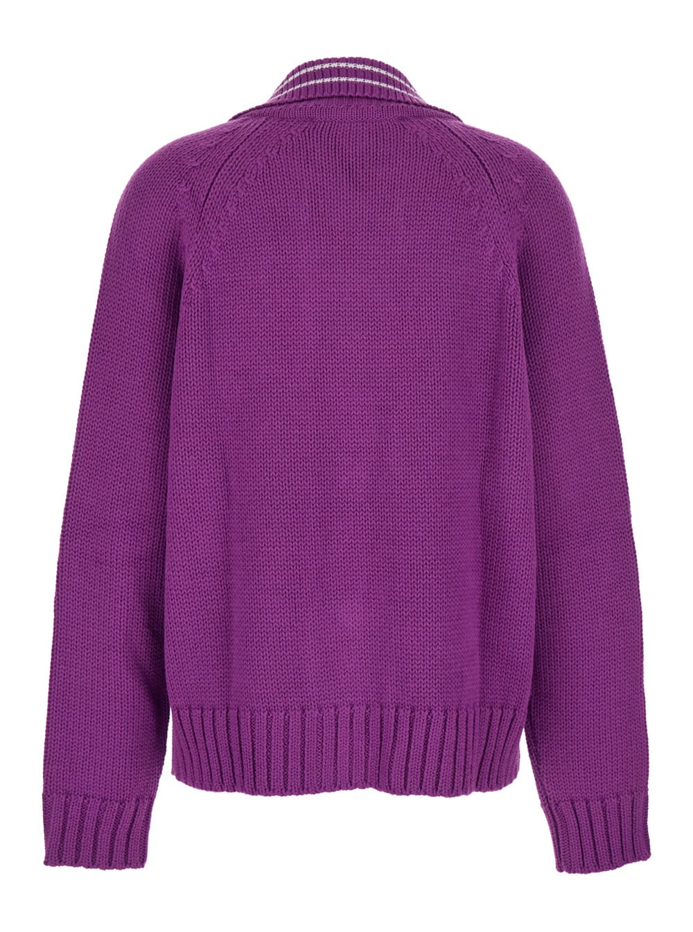 Tela Button-fastening Long-sleeve Cardigan In Purple