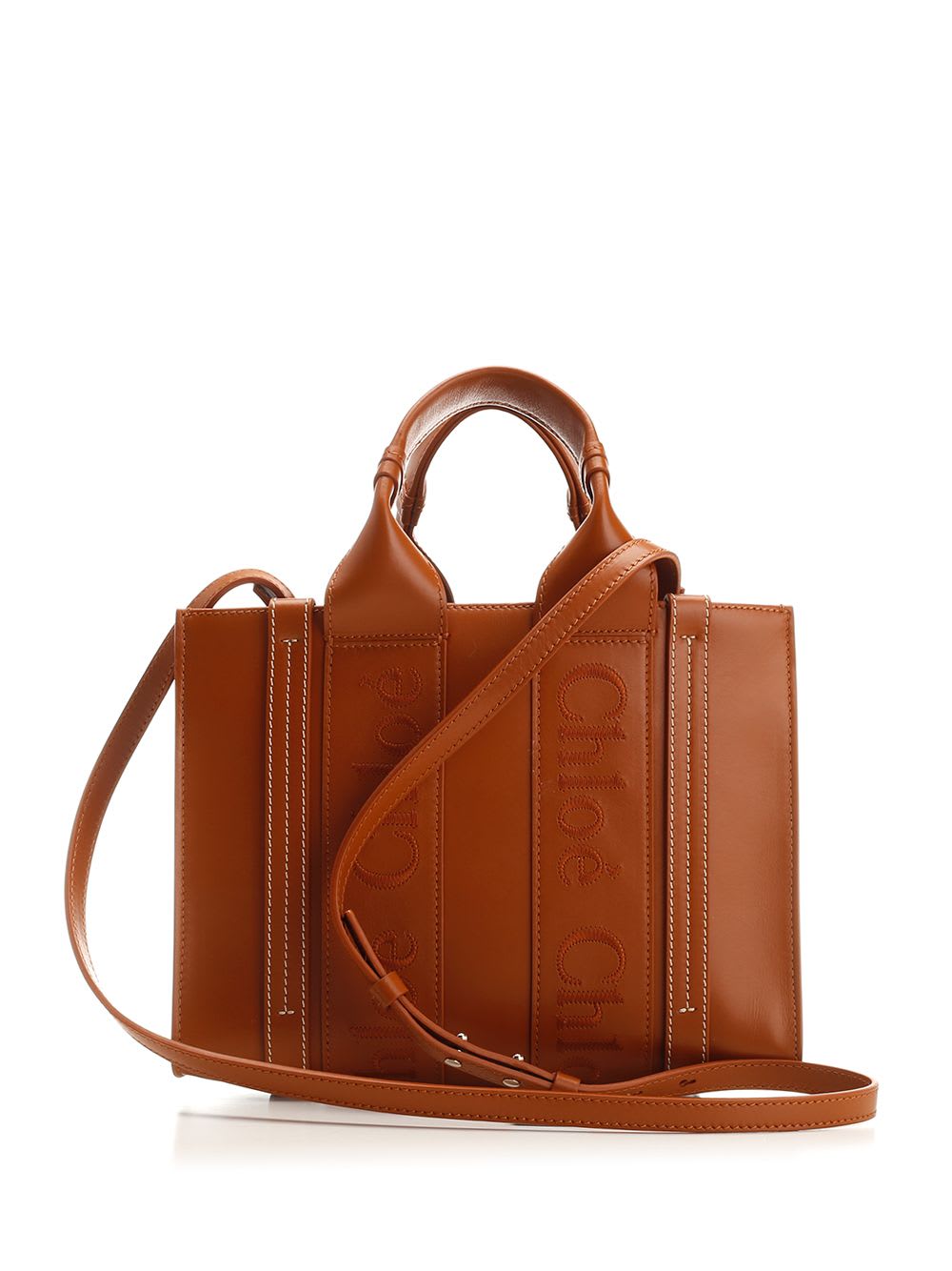 Shop Chloé Small Woody Tote Bag In Brown