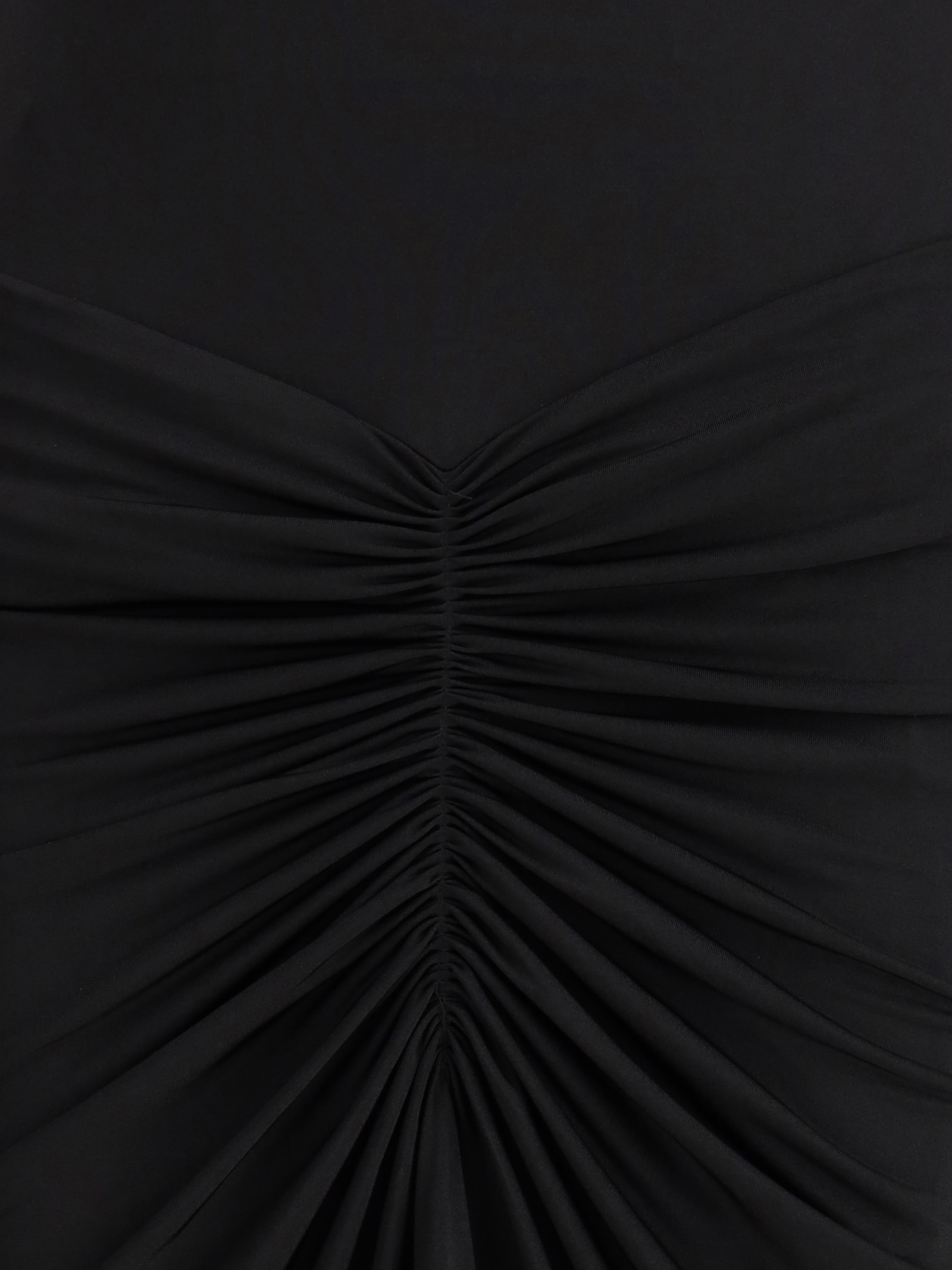 The Andamane Turtleneck Gathered Warwick Dress In Black