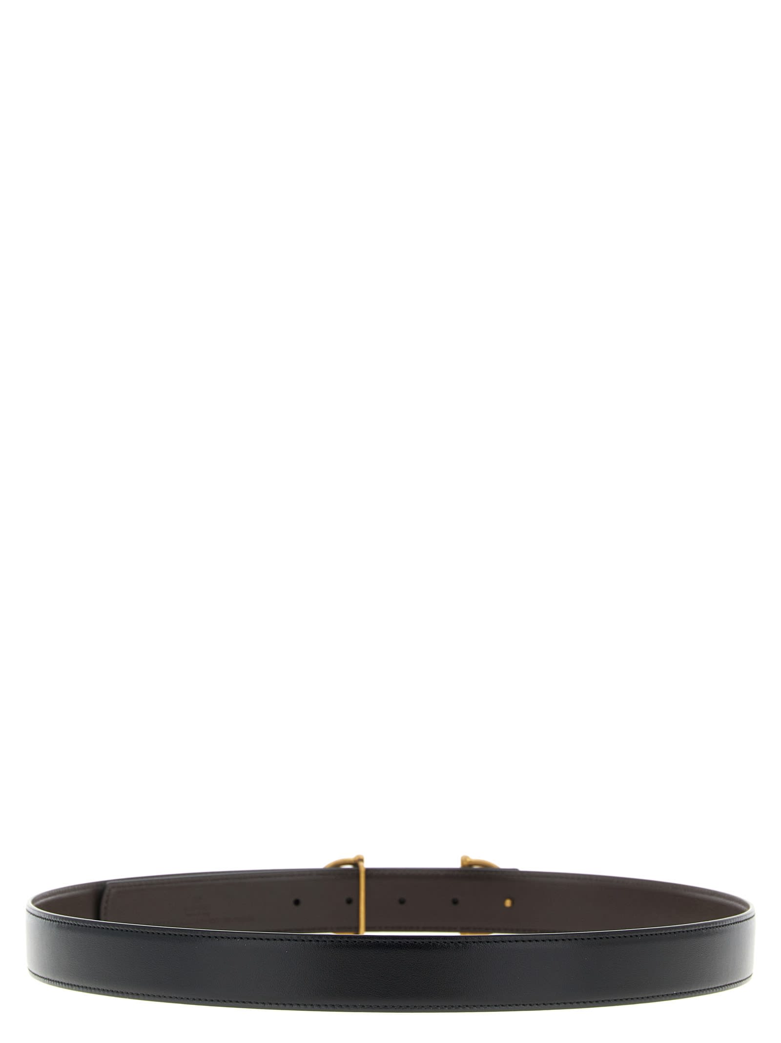 Gucci Men Black Reversible Belt With Horsebit On The Front In Leather Man In Black