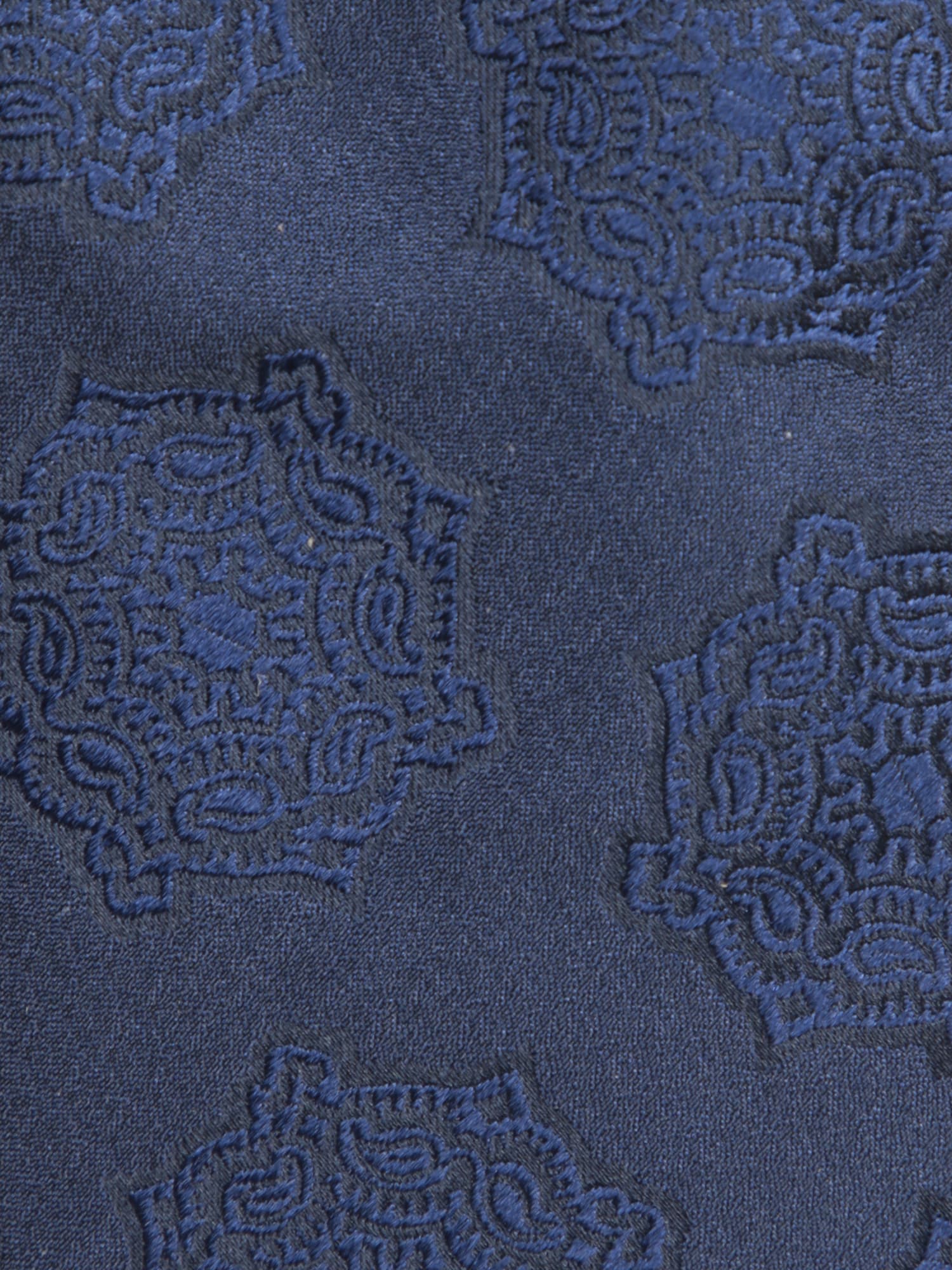 Brunello Cucinelli Blue Silk Tie With Maxi Pattern