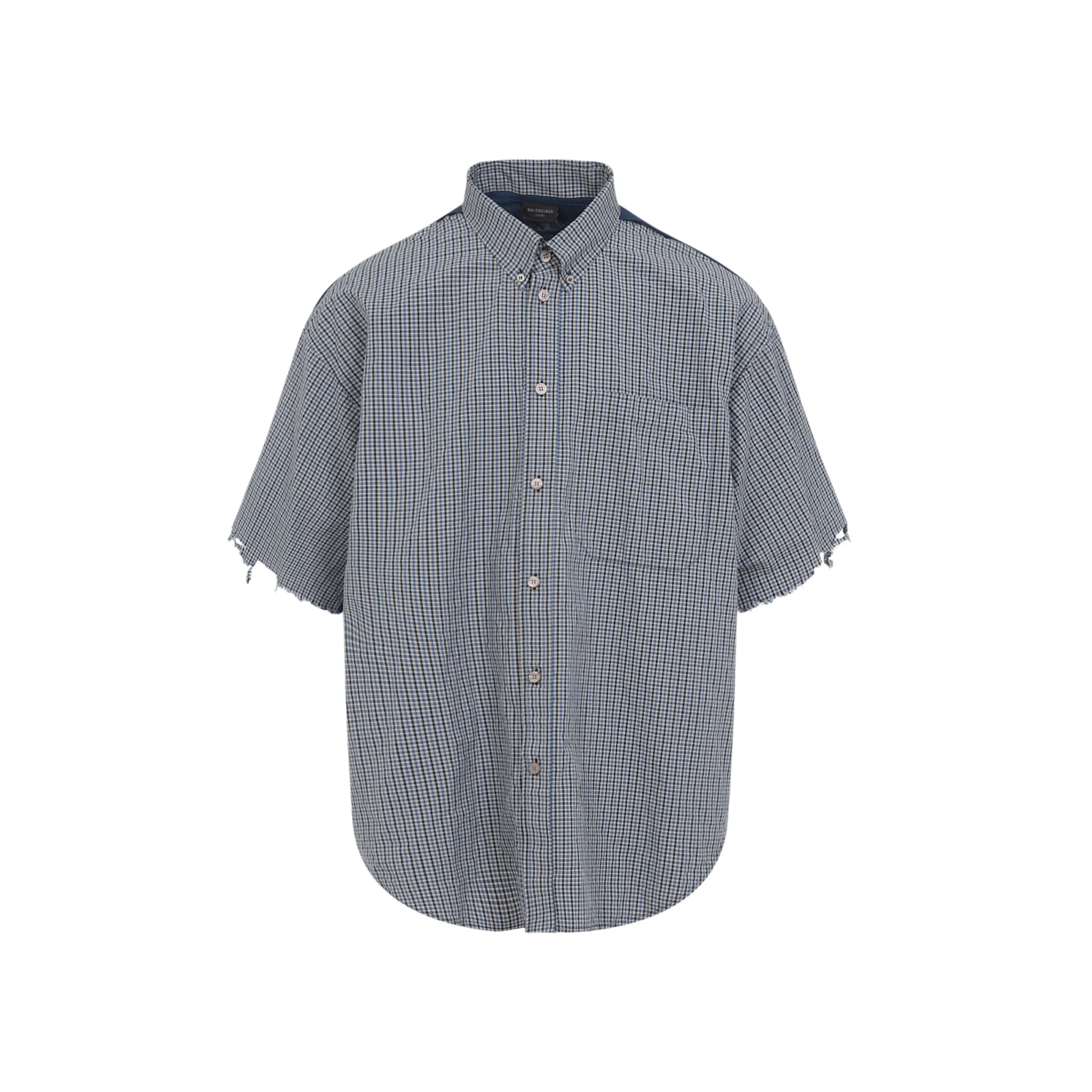 Balenciaga Breezy Linen-cotton Blend Short-sleeve Shirt In Gray