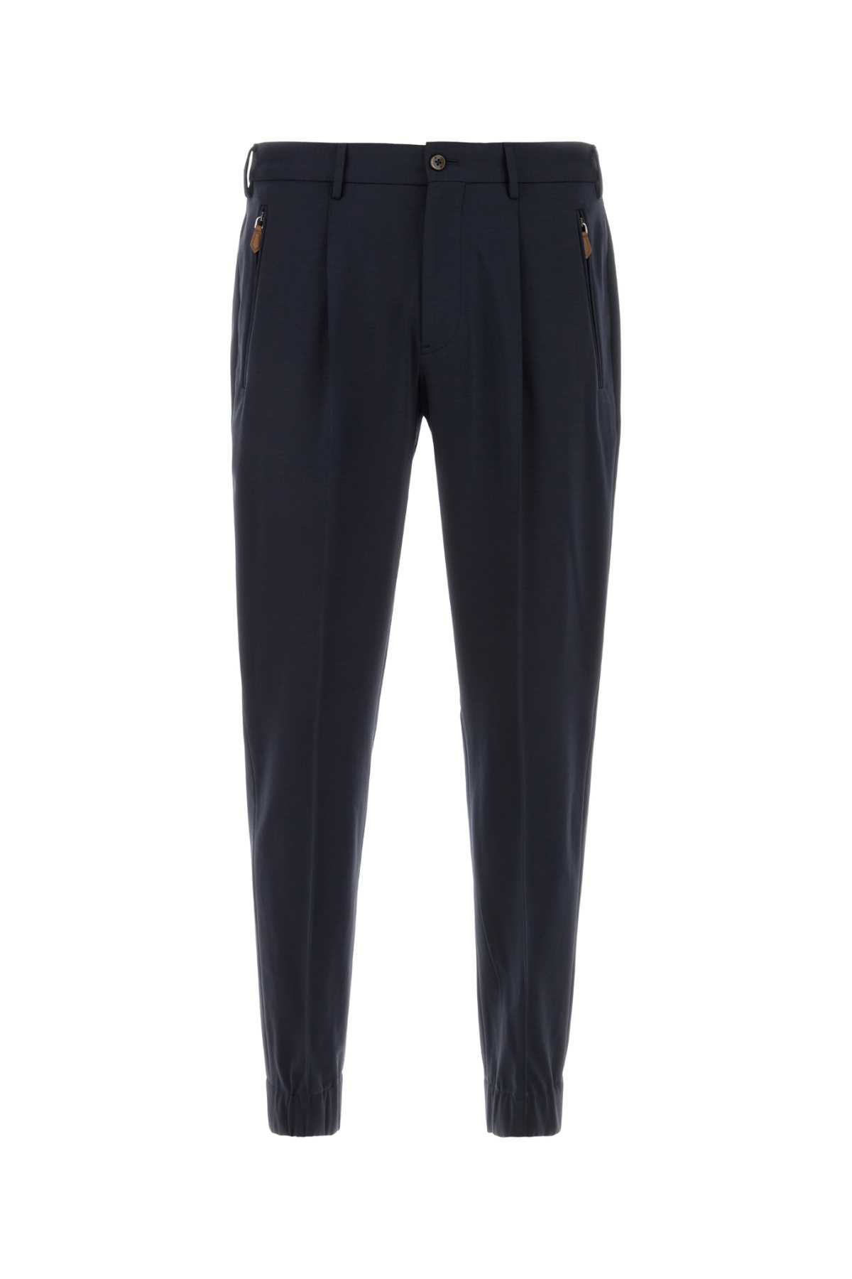 Dark Blue Stretch Cotton Blend Pant