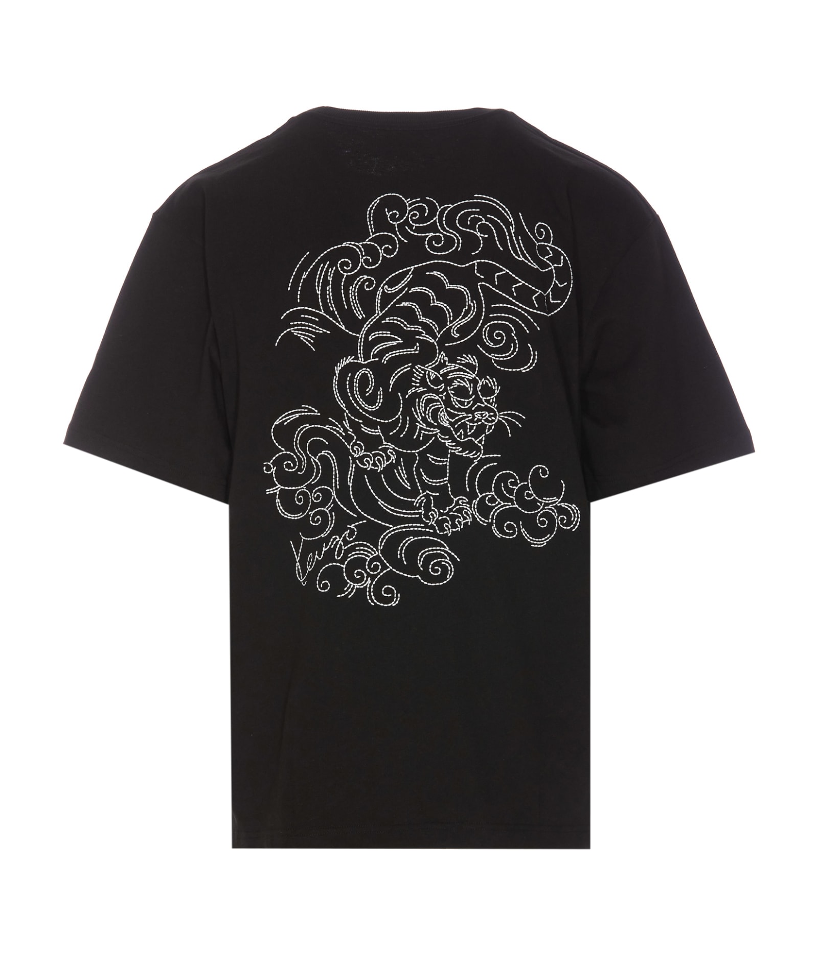 Shop Kenzo Tiger  Costellation Embroidered Oversize T-shirt In Black