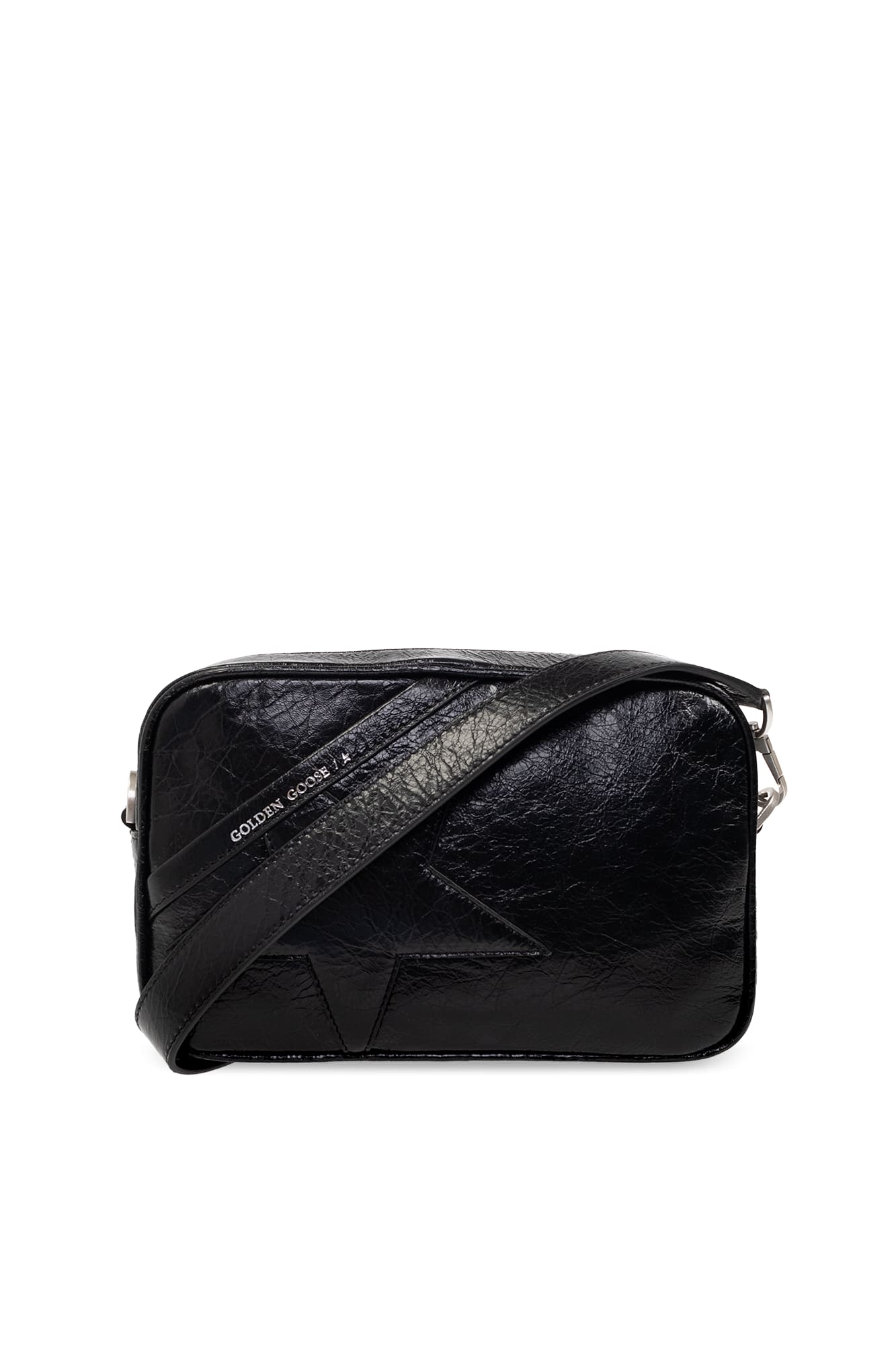 Golden Goose Star Bag In Shiny Leather In Nero