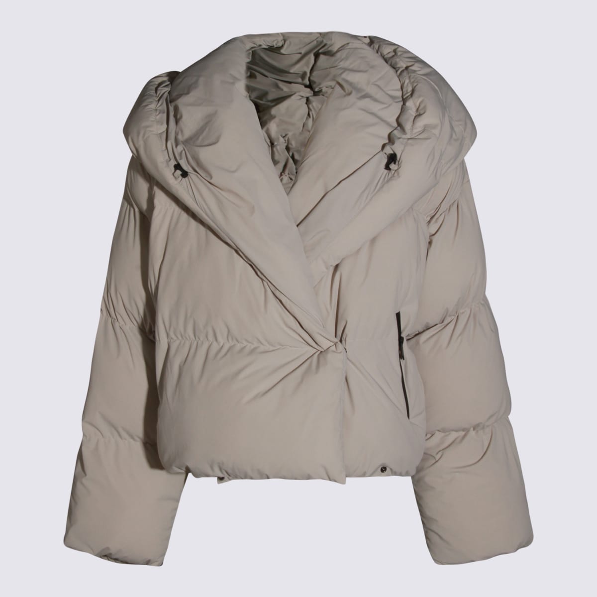 Diesel Beige Down Jacket In Gold
