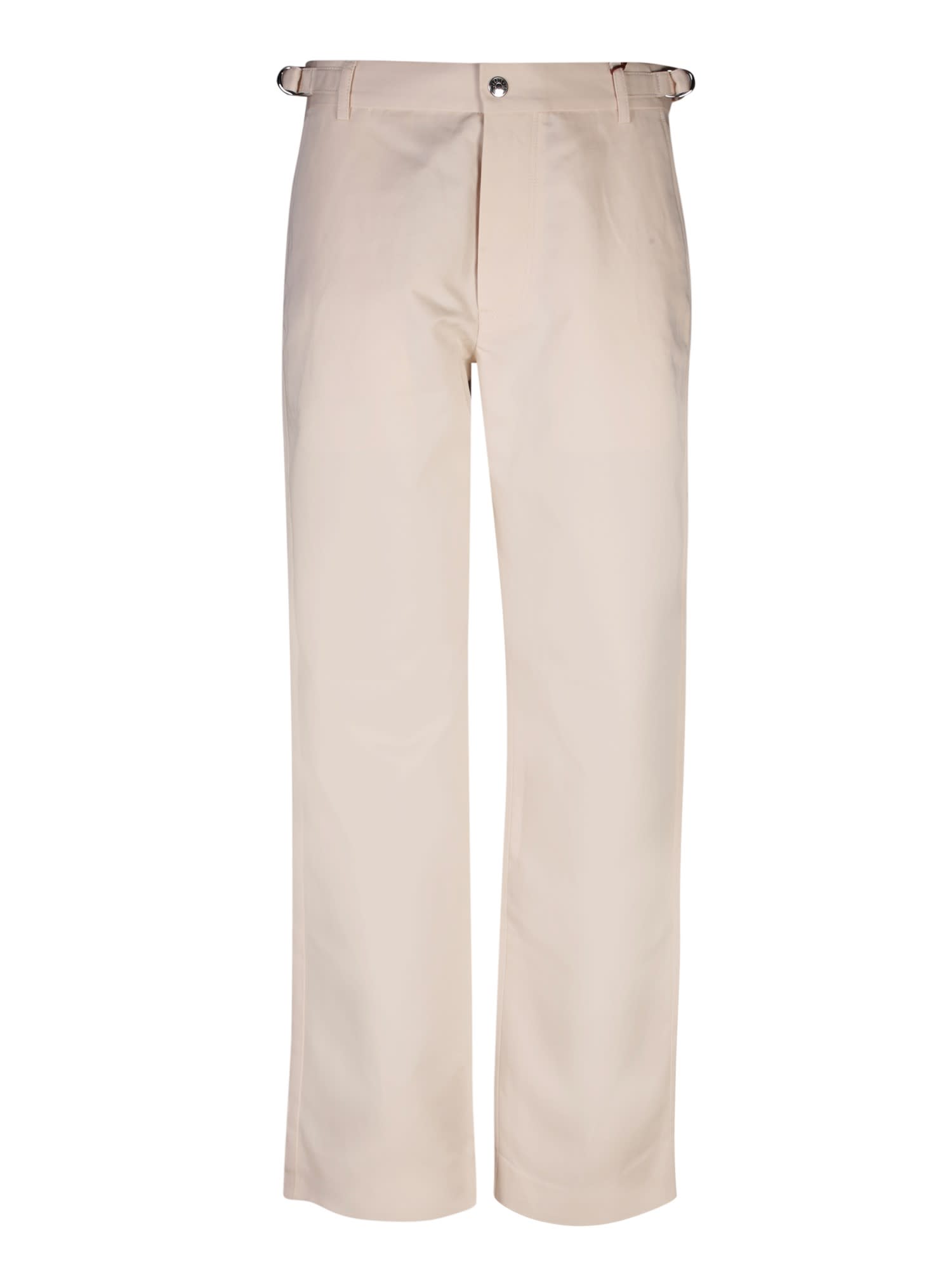 Jacquemus le Pantalon Jean Beige Loose Pants With A Button In Cotton And Linen Man