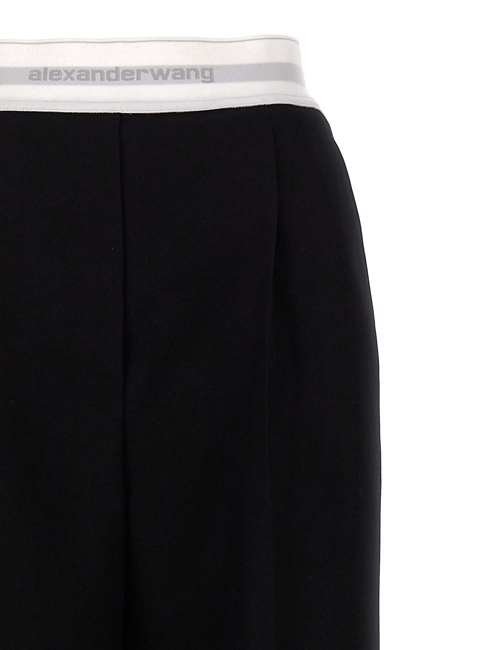 Shop Alexander Wang Logo Pants In White/black