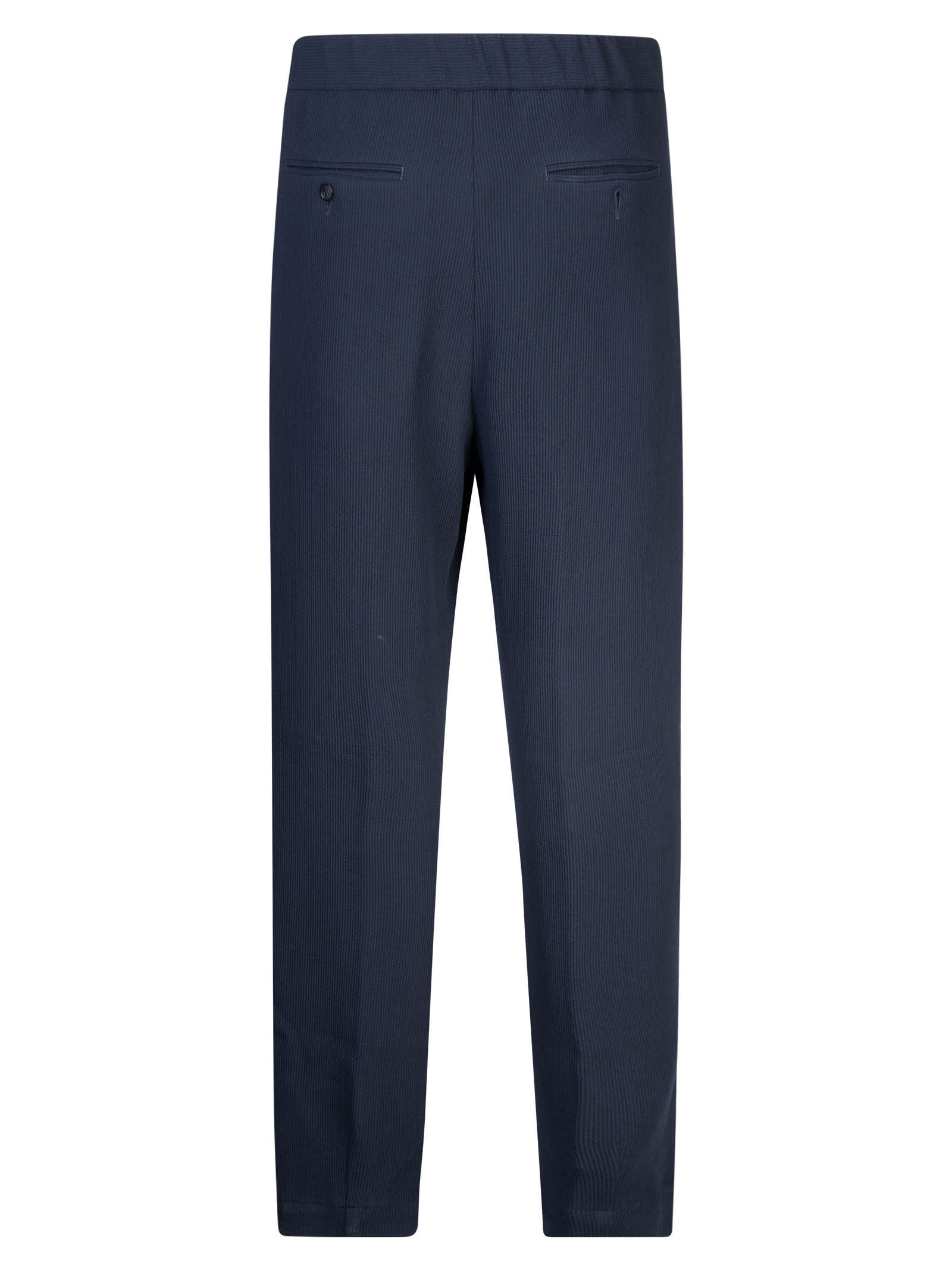 Shop Giorgio Armani Elastic Waist Knit Trousers