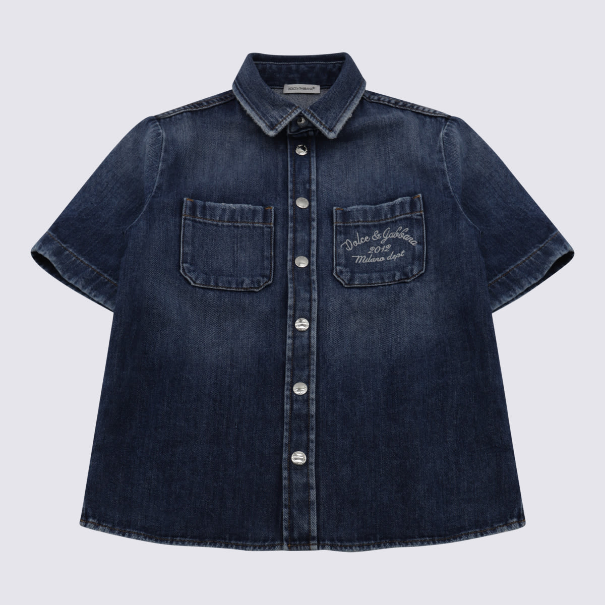 Dolce & Gabbana Blue Cotton Shirt In Blue