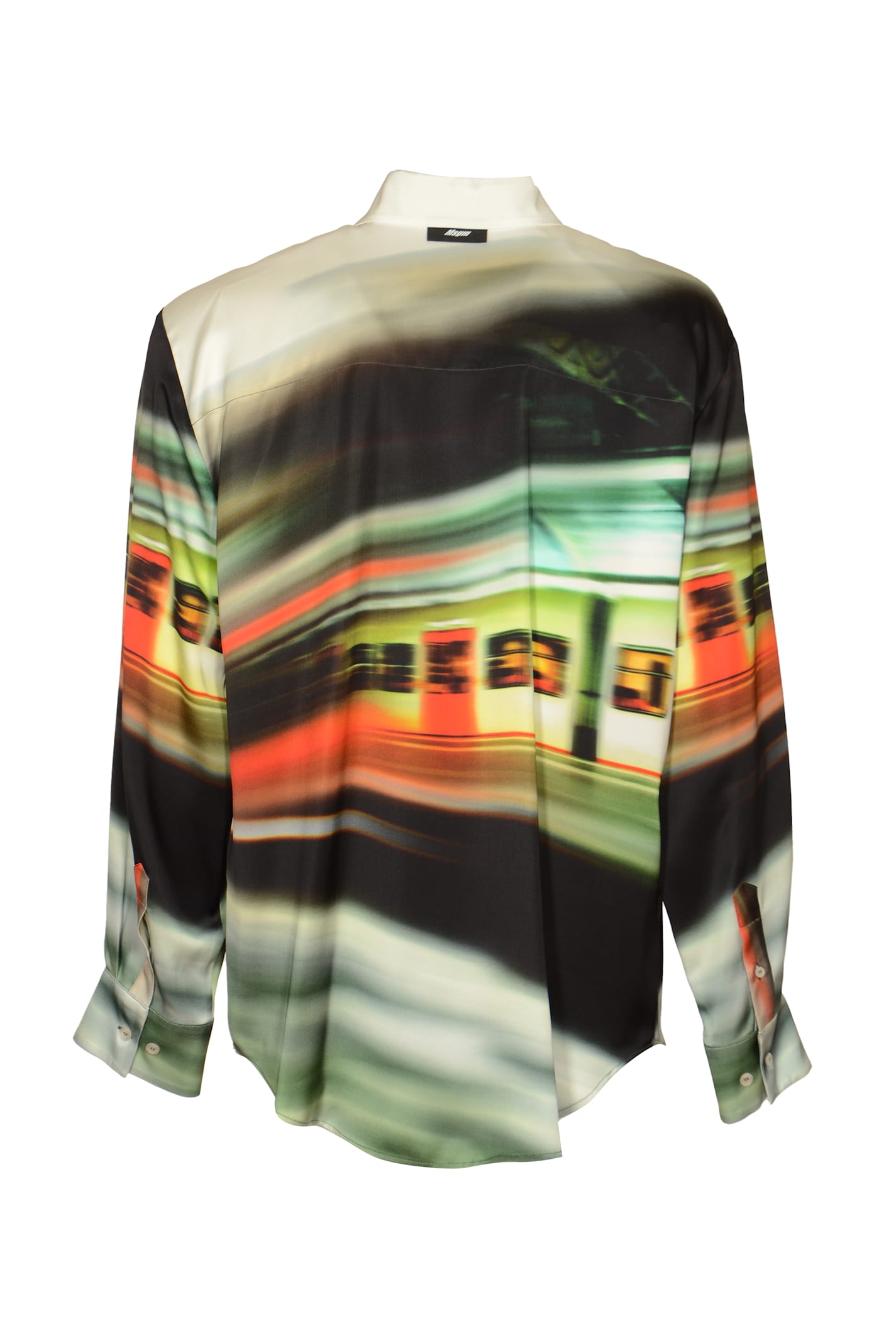 Shop Msgm Round Hem Printed Shirt In Multicolor