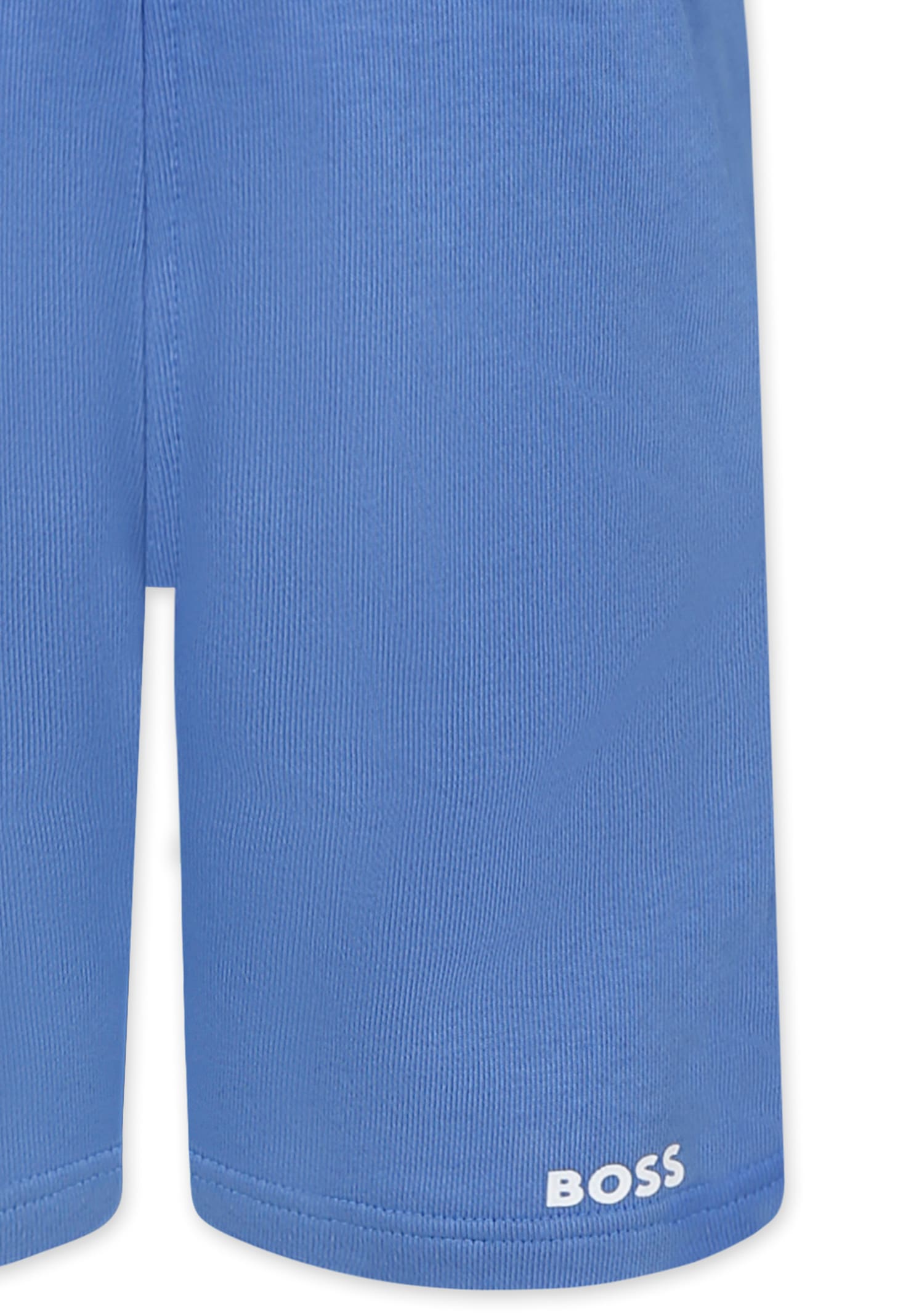 Hugo Boss Light Blue Shorts For Boy With Logo In Light Blue
