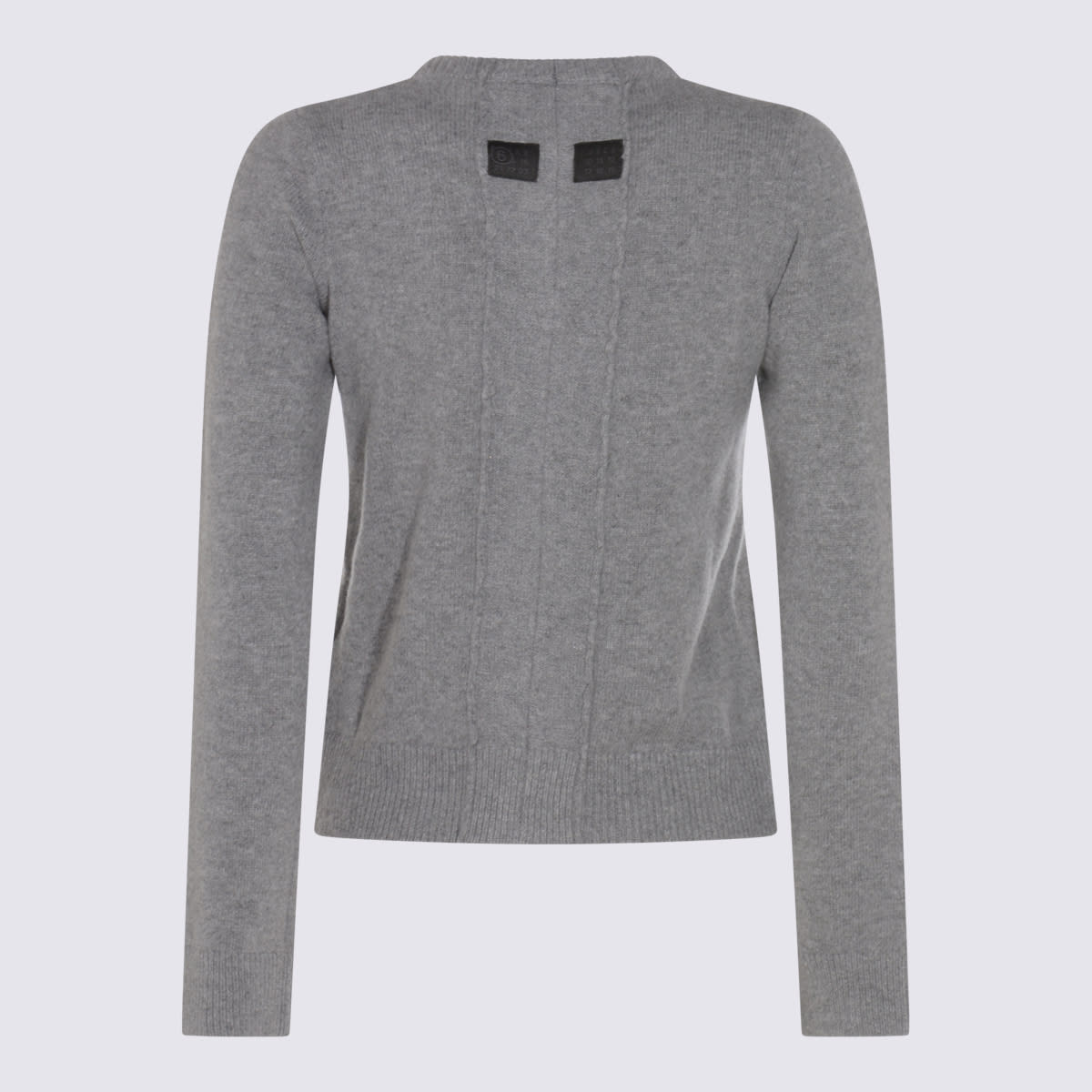 Mm6 Maison Margiela Long Sleeve Knitwear Featuring Front Pockets In Gray