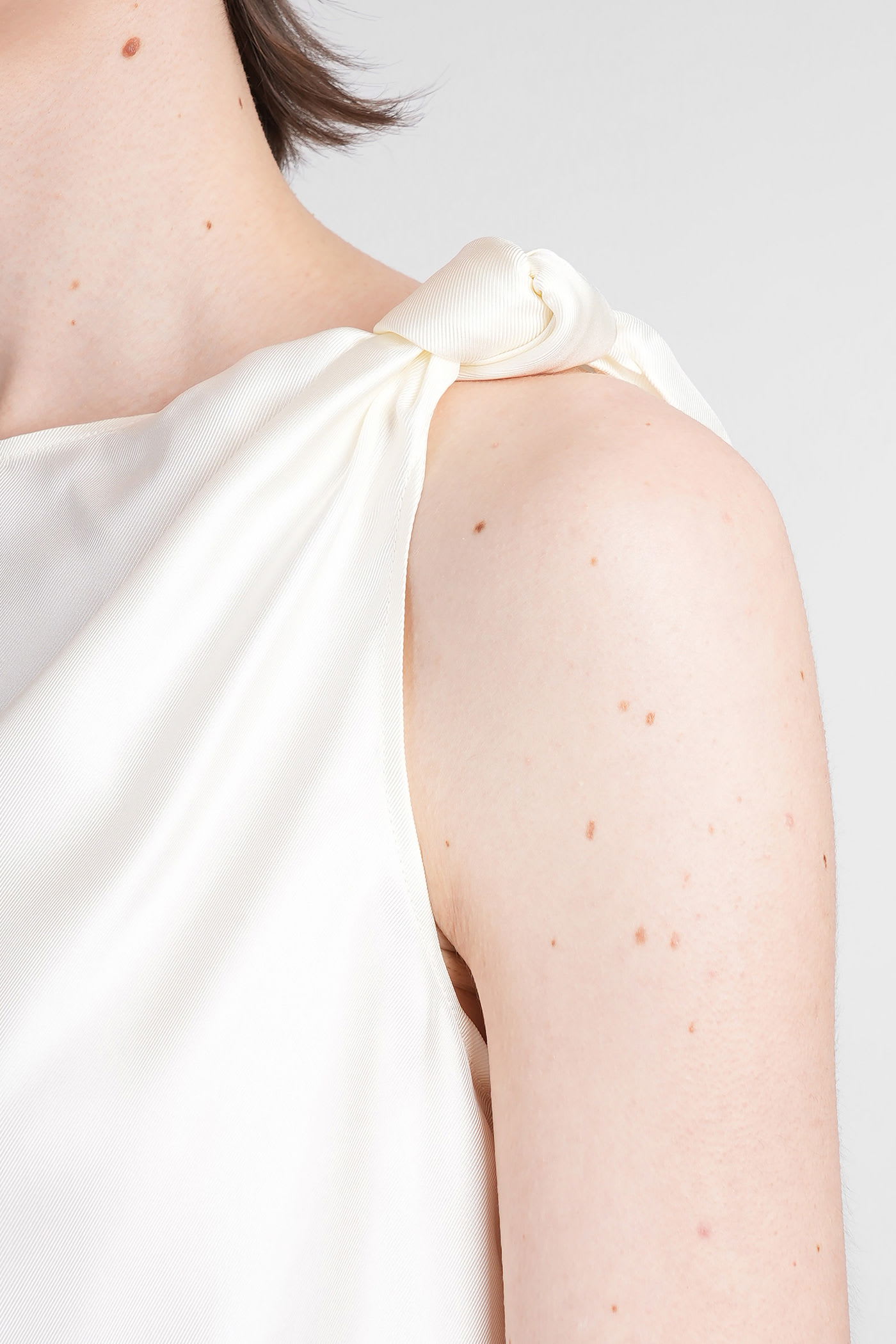 LOULOU STUDIO REMY TOPWEAR IN BEIGE SILK 