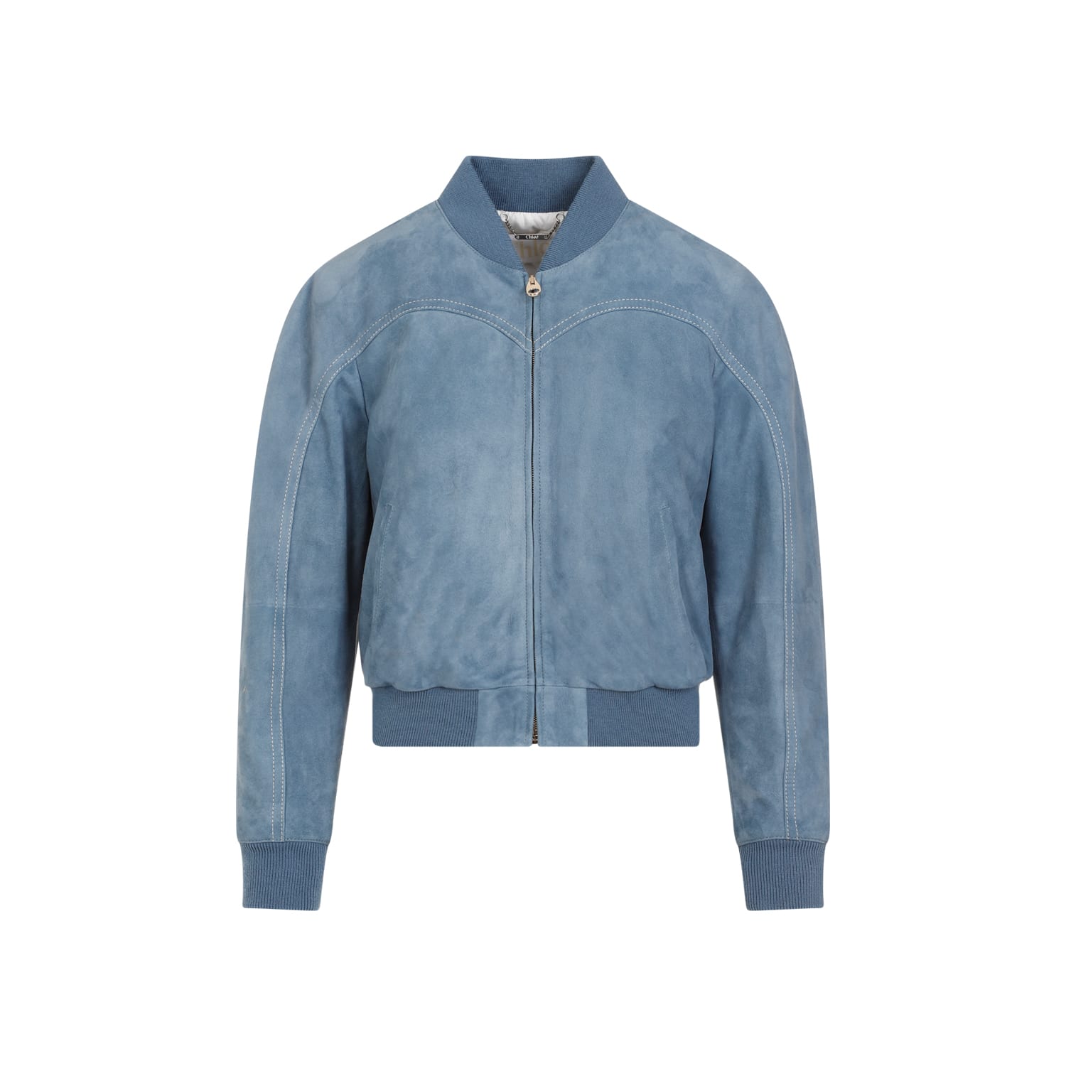 Shop Chloé Bomber Jacket In Grizzled Blue