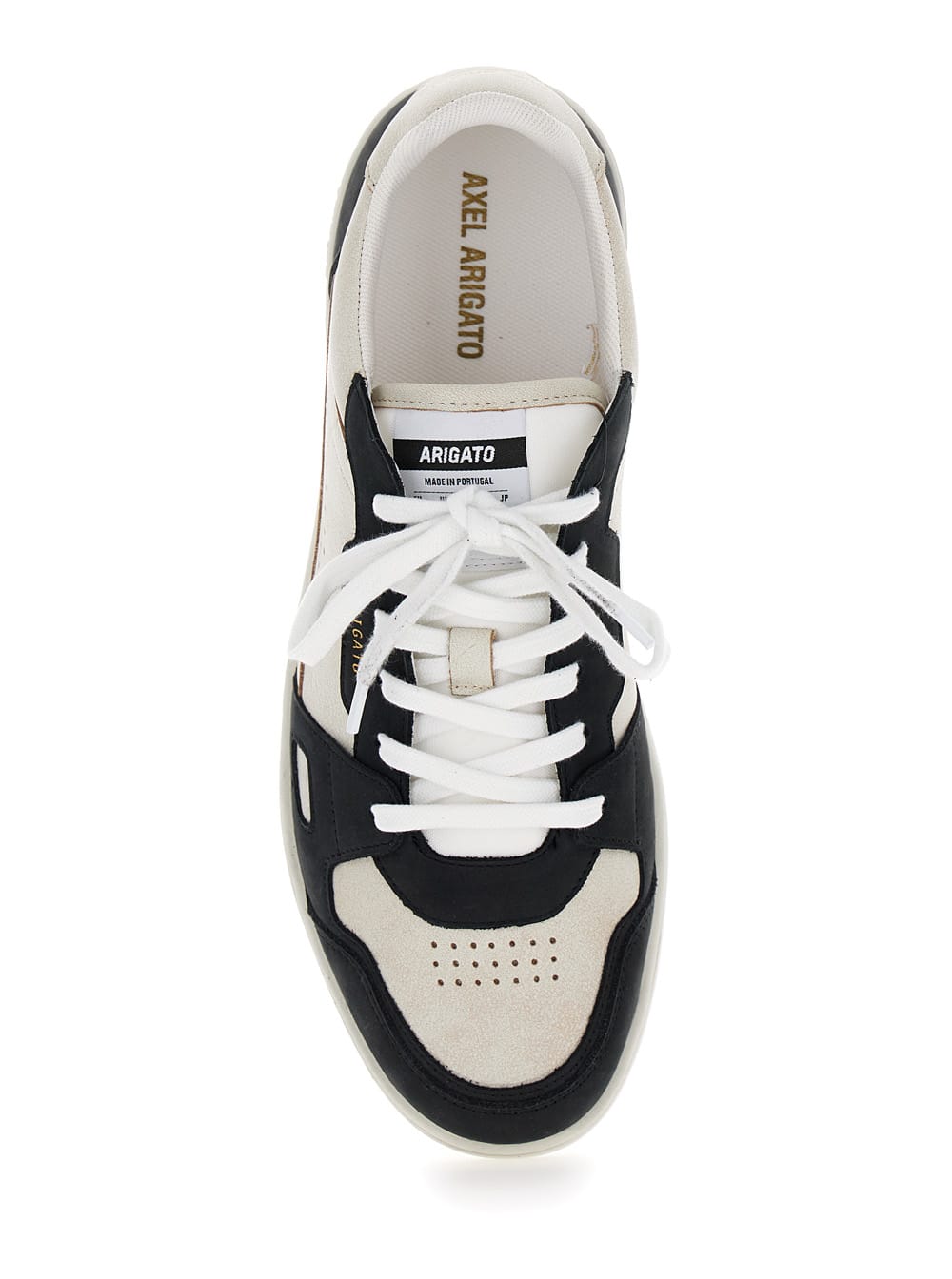 Shop Axel Arigato Dice Lo Black And Beige Two-tone Sneakers In Calf Leather Man