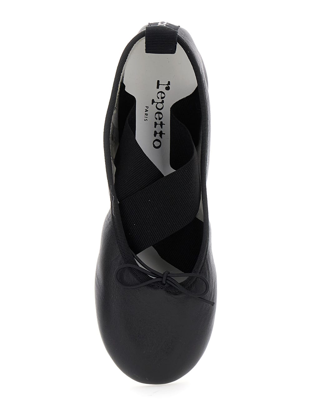 Shop Repetto Gianna Black Ballet Flats With Elastic Bands In Leather Woman