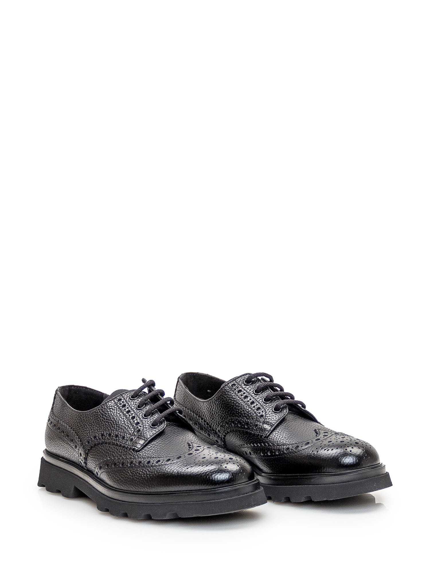 Shop Doucal's Derby Lace Up In Nero