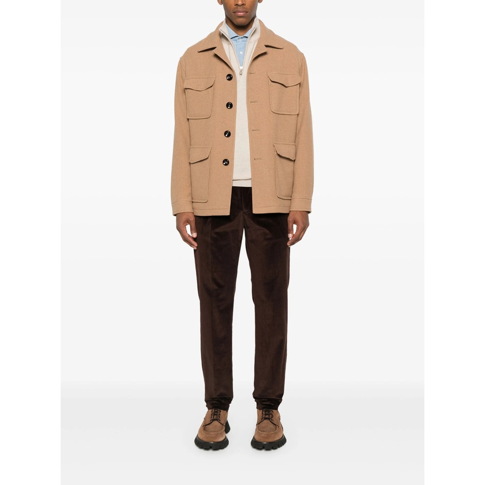Tagliatore Long Sleeve Casual Jacket In Brown