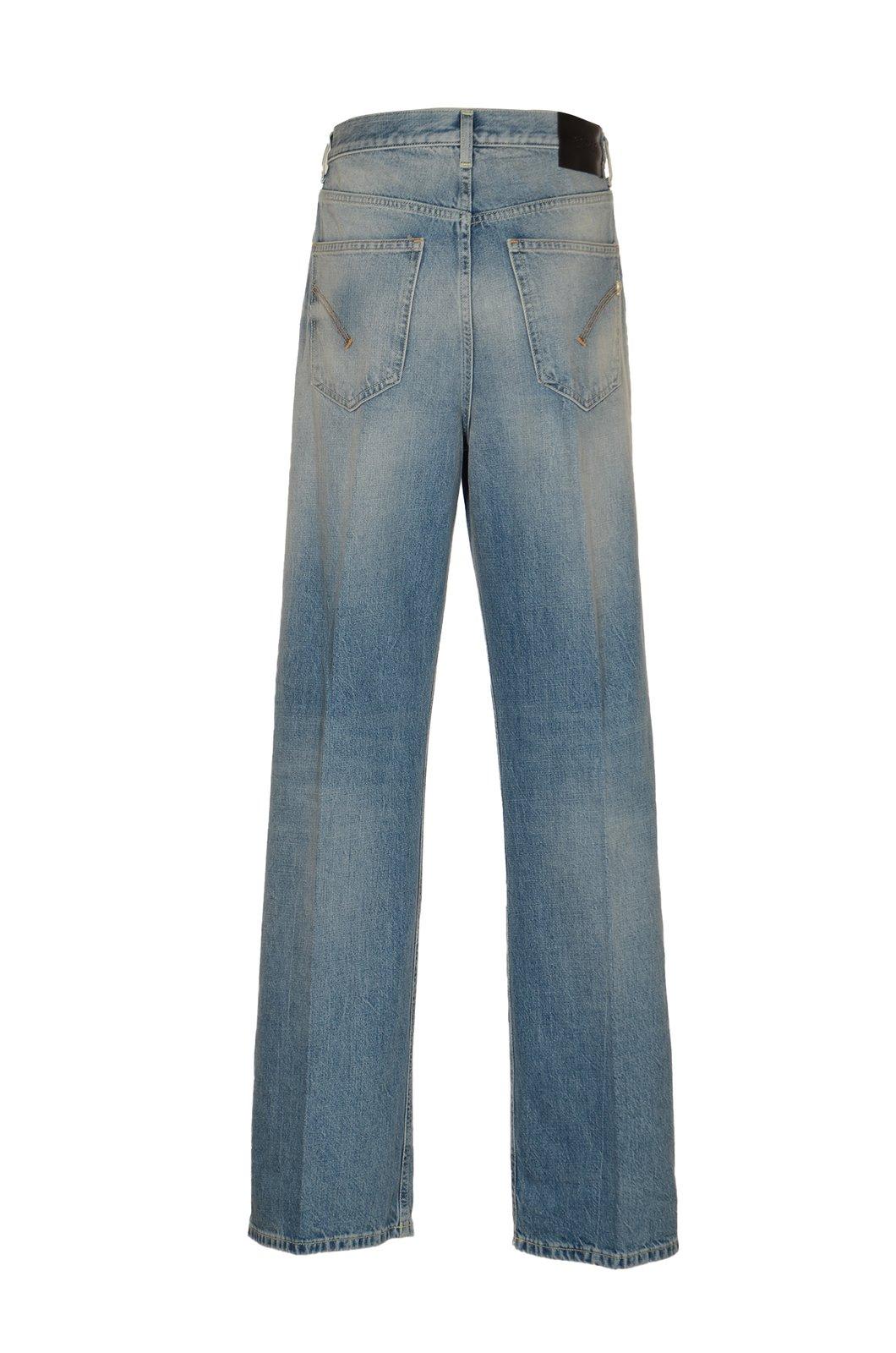 Shop Dondup Francine Logo-patch Wide-leg Jeans In Blue