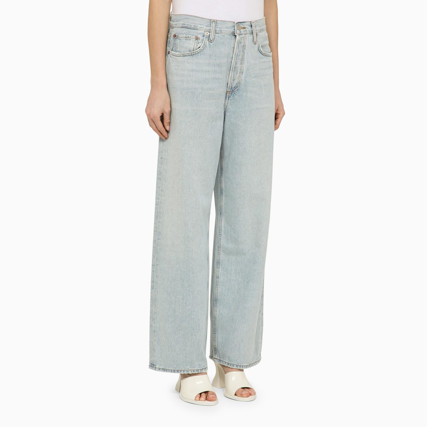 Shop Agolde Low Slung Baggy Jeans In Bleached Pale Ind