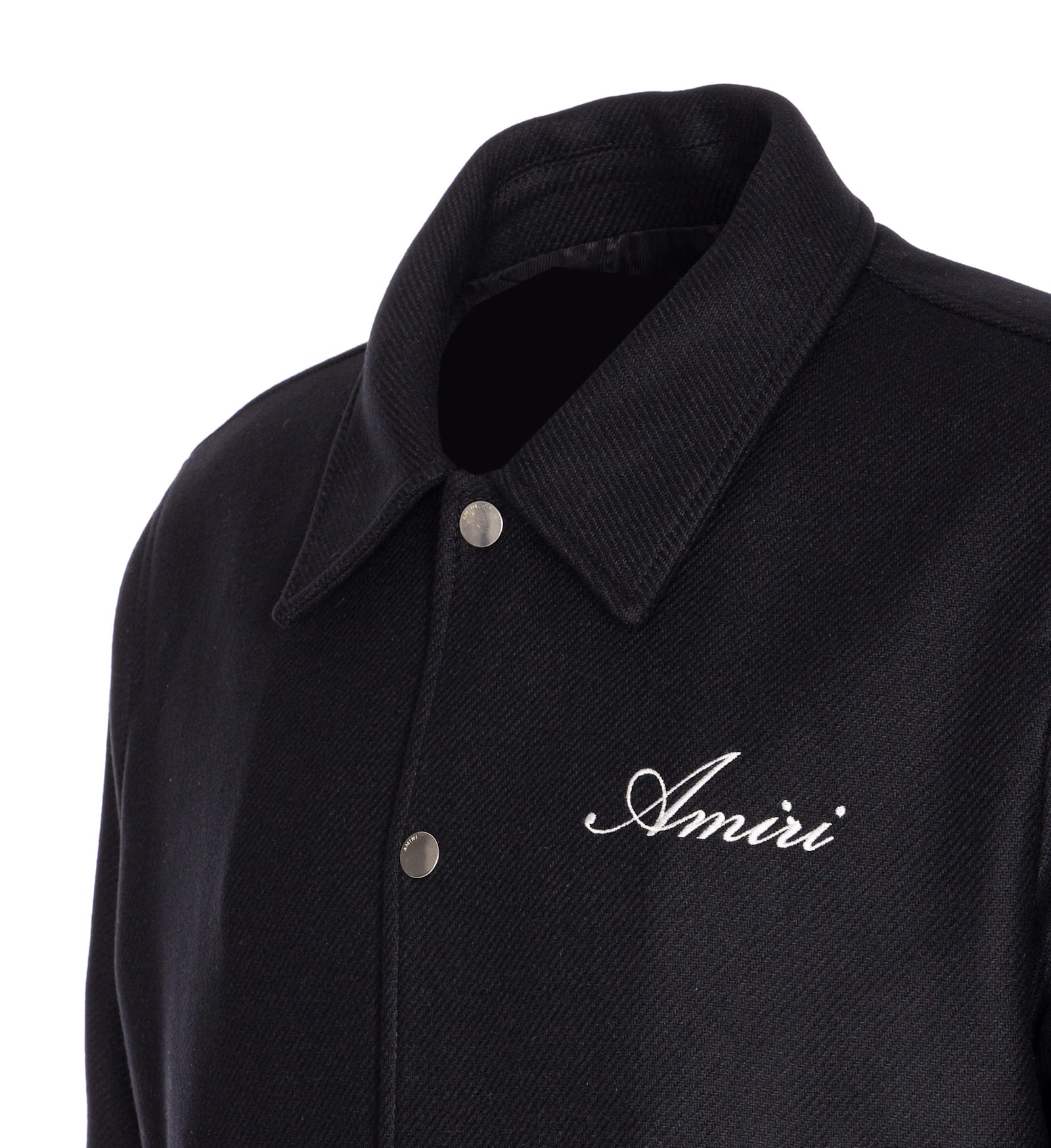 Amiri Twill Wool Bones Bomber Jacket With Patches In Black