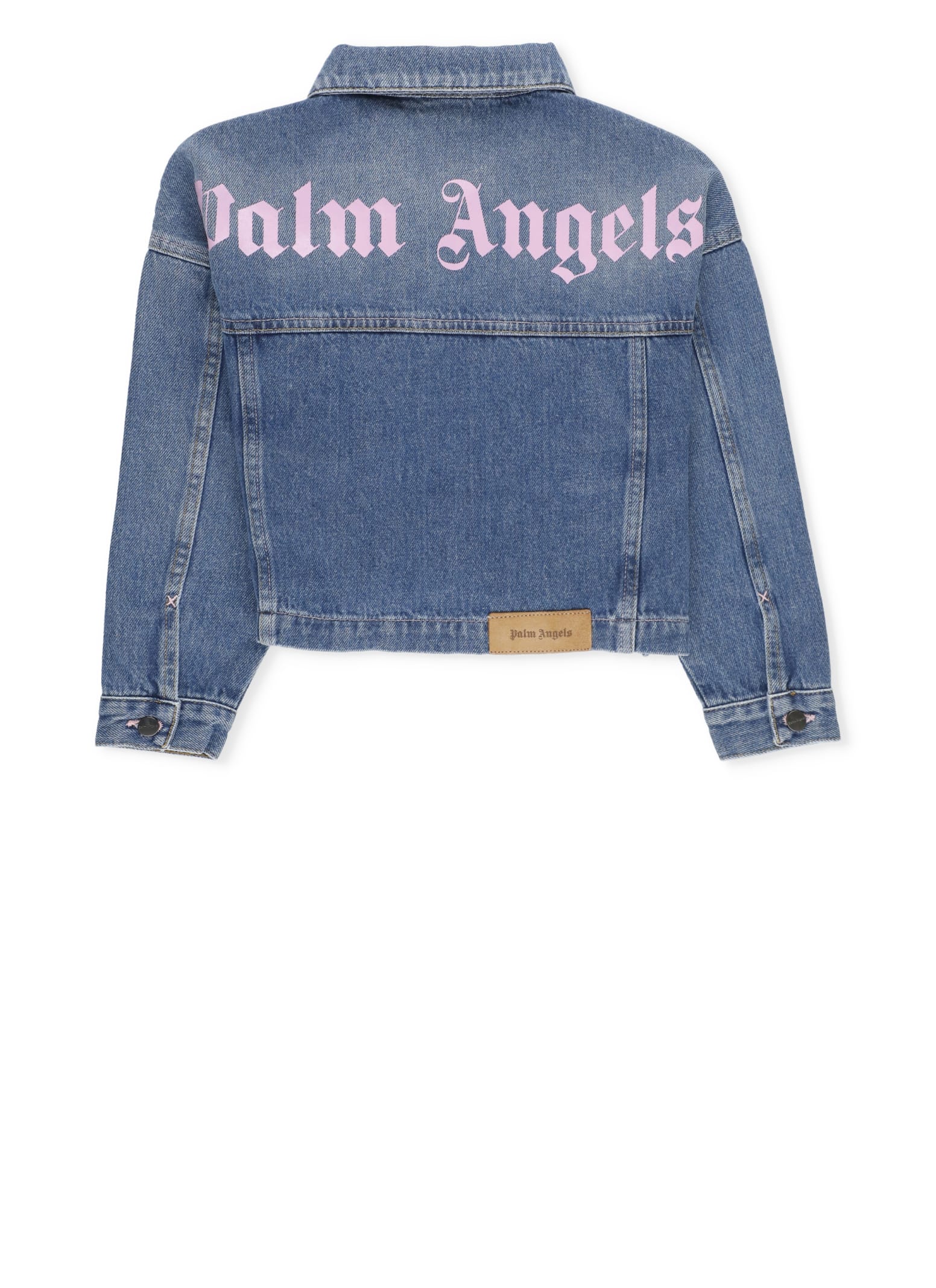 Shop Palm Angels Cottone Jeans Jacket In Blue