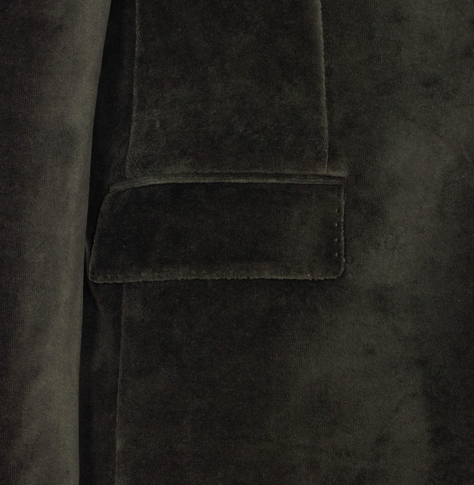 Circolo 1901 Velvet V-neck Jacket Notched Lapel In Green