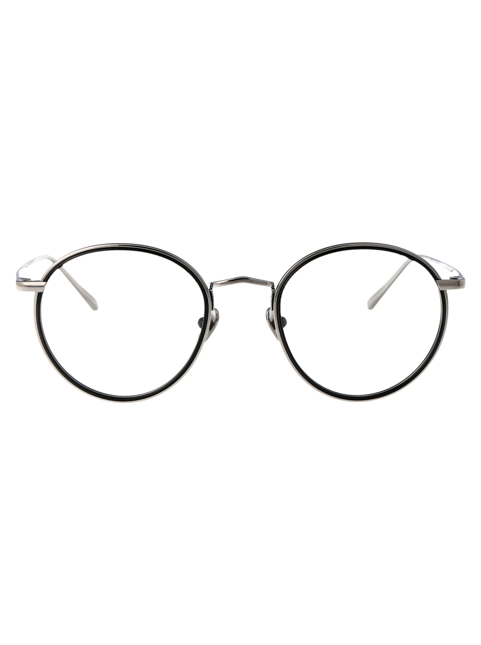 Shop Linda Farrow Comer Glasses In Whitegold/black/optical