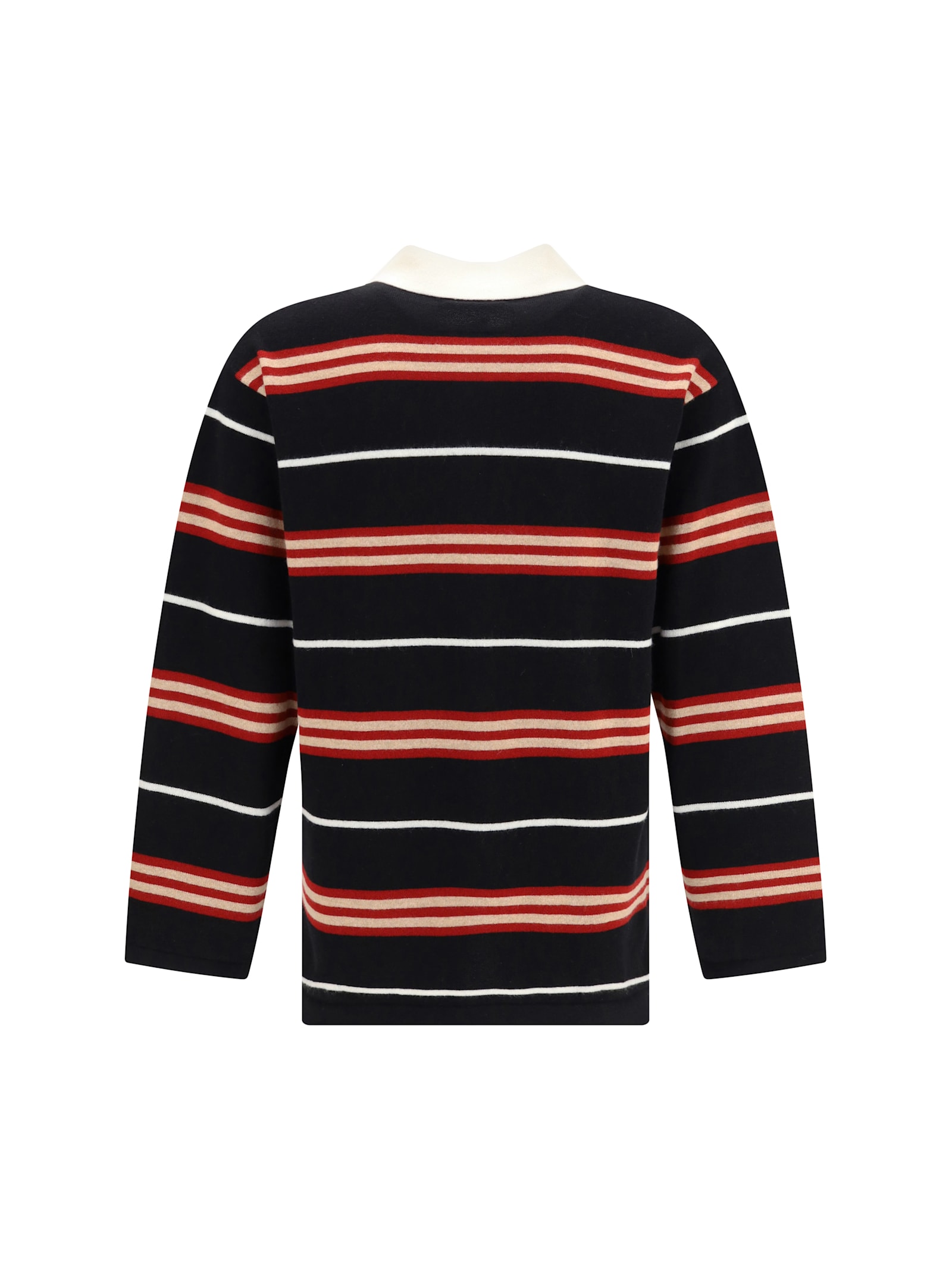 Guest In Residence Rugby Striped Cashmere Polo Shirt In Brown