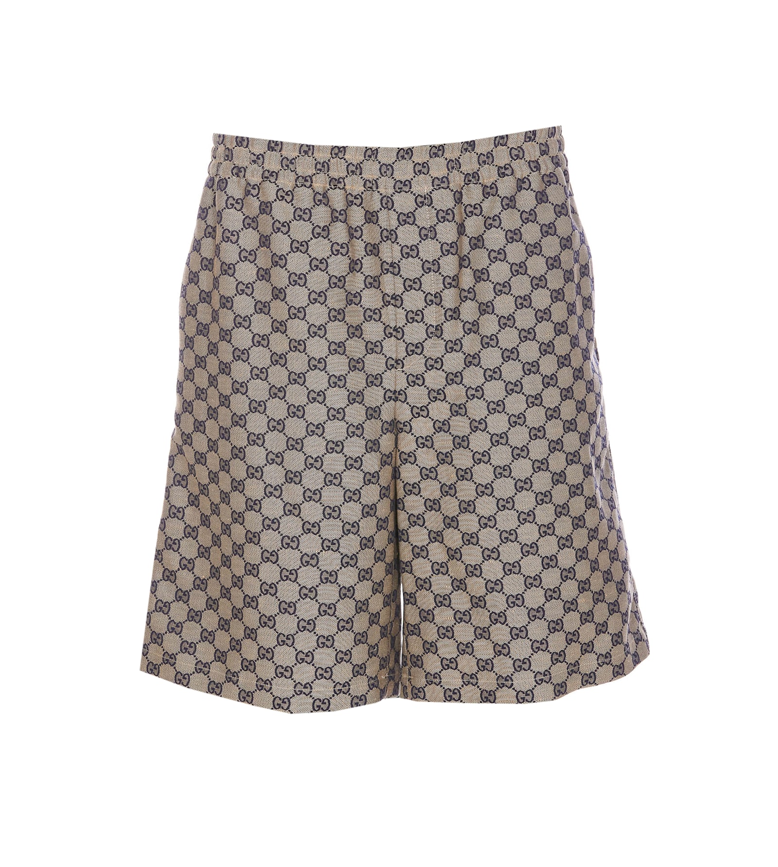 Shop Gucci Gg Motif Shorts In Beige