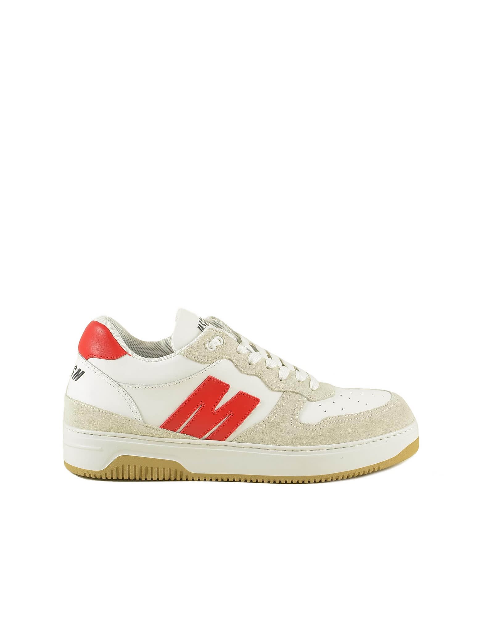 MSGM Mens White / Red Shoes