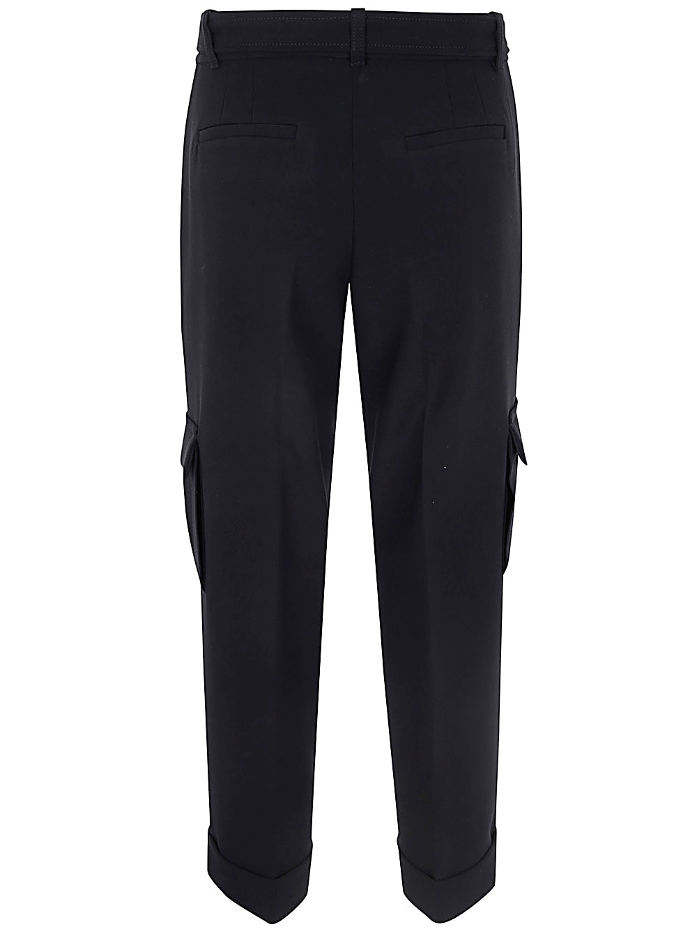 BLUGIRL CADY STRETCH WOOL CARGO TROUSERS 