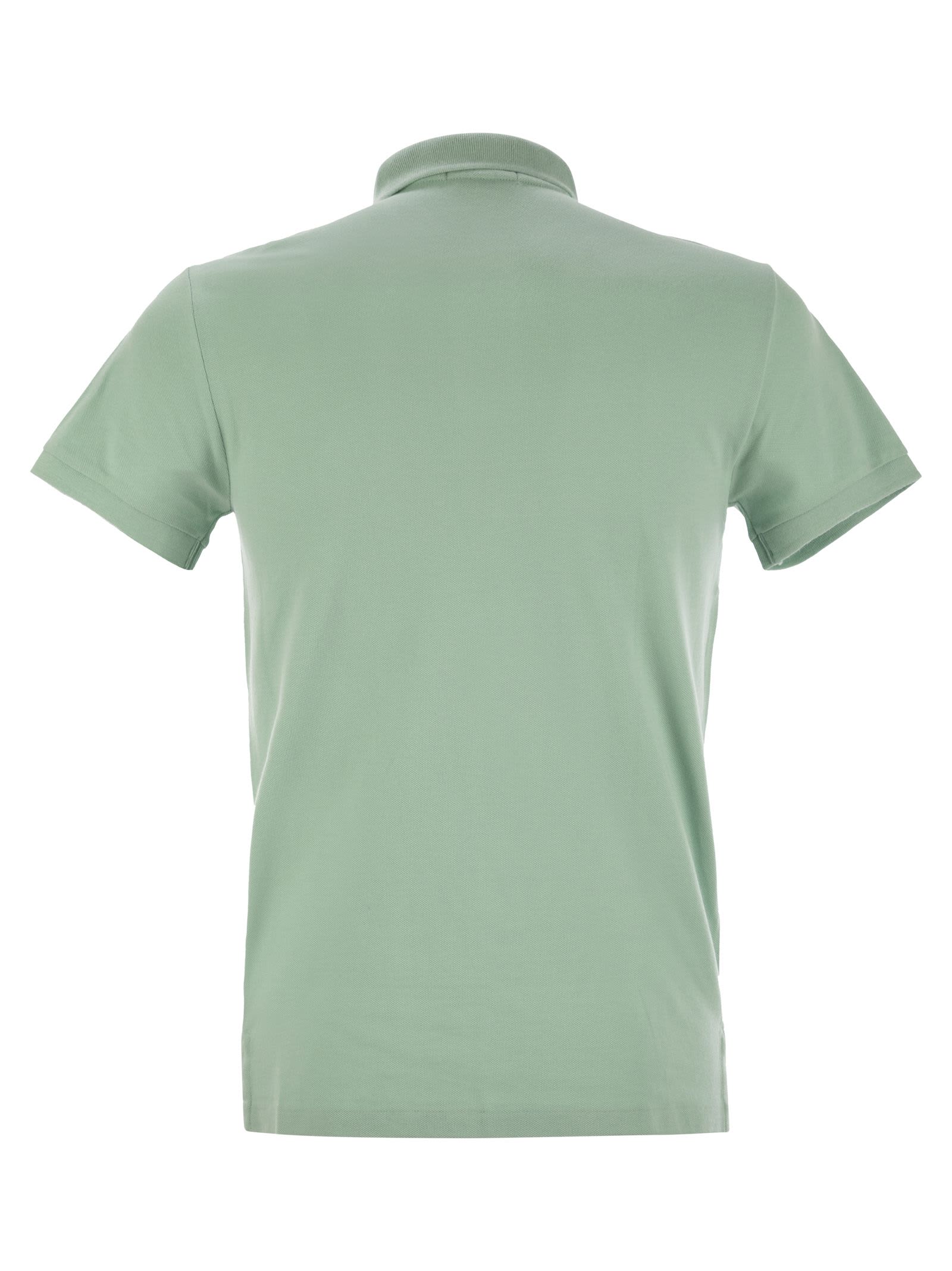 Polo Ralph Lauren Slim-fit Pique Polo Shirt In Water Green