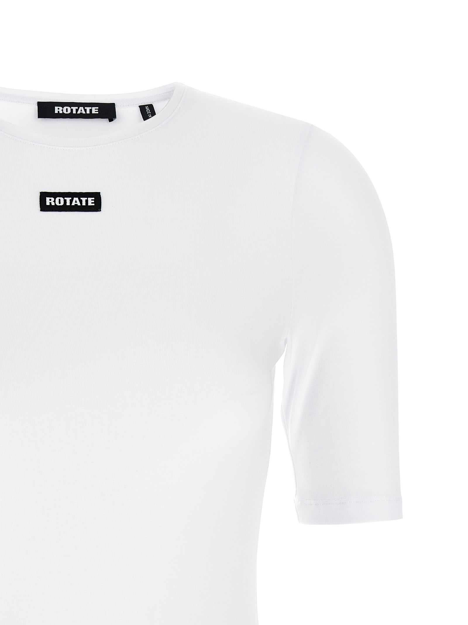Rotate Birger Christensen Logo-patch Short-sleeve T-shirt In White