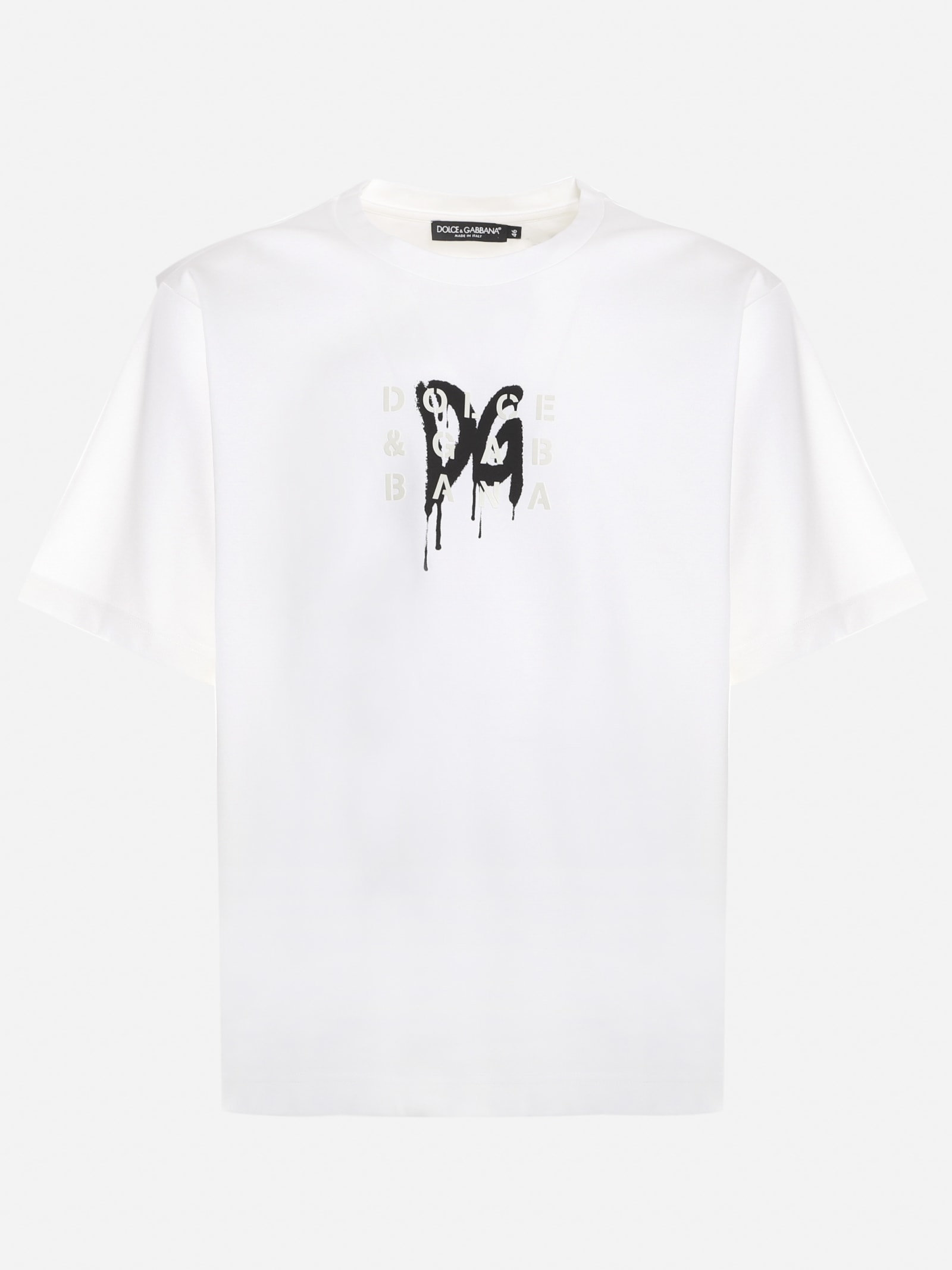 Dolce & Gabbana Cotton T-shirt With Three-dimensional Rubber-effect Logo