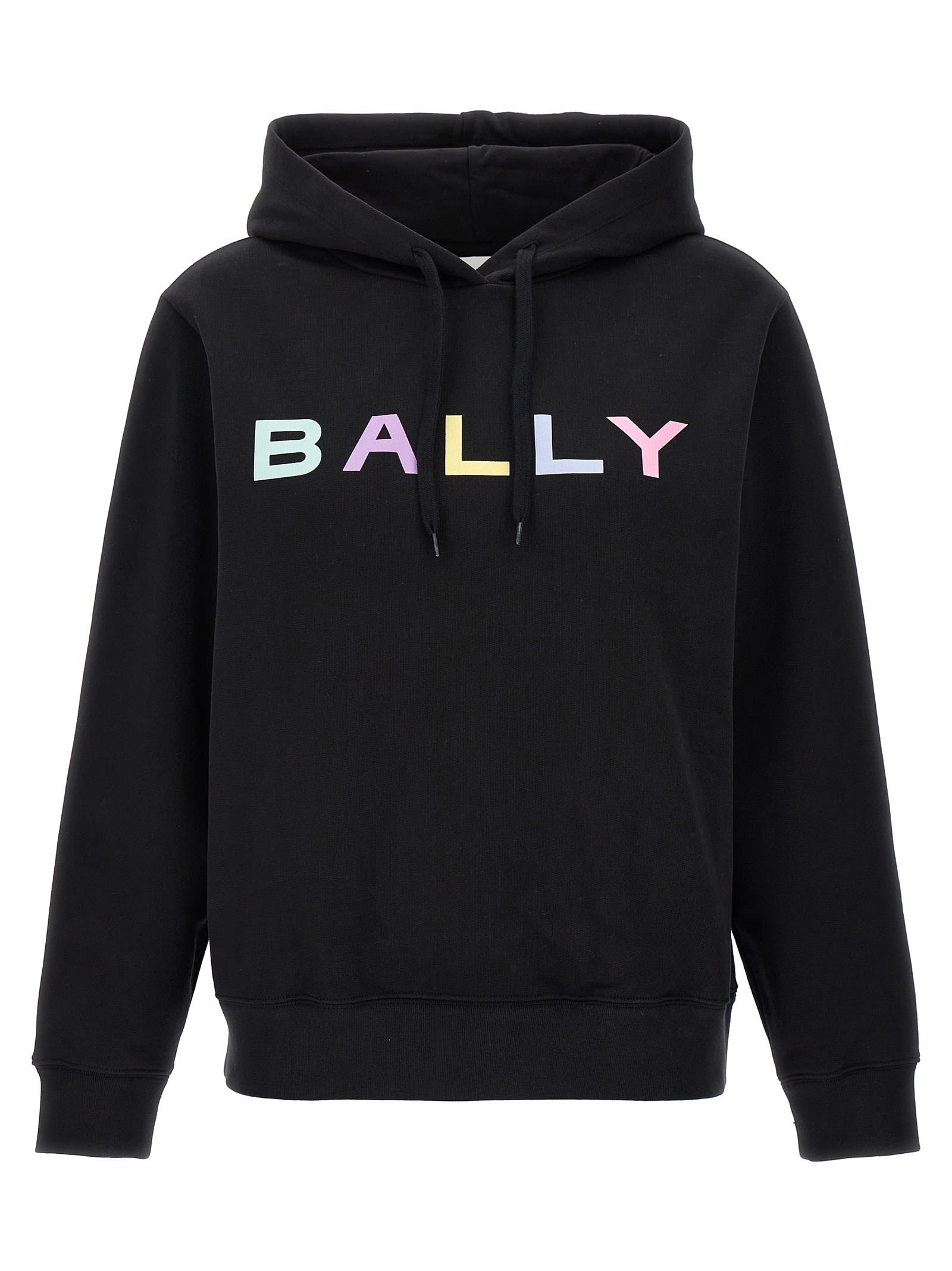Shop Bally Logo Hoodie In Black