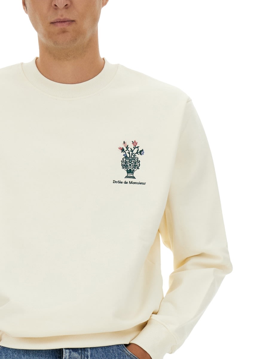 Shop Drôle De Monsieur Sweatshirt With Logo In Beige