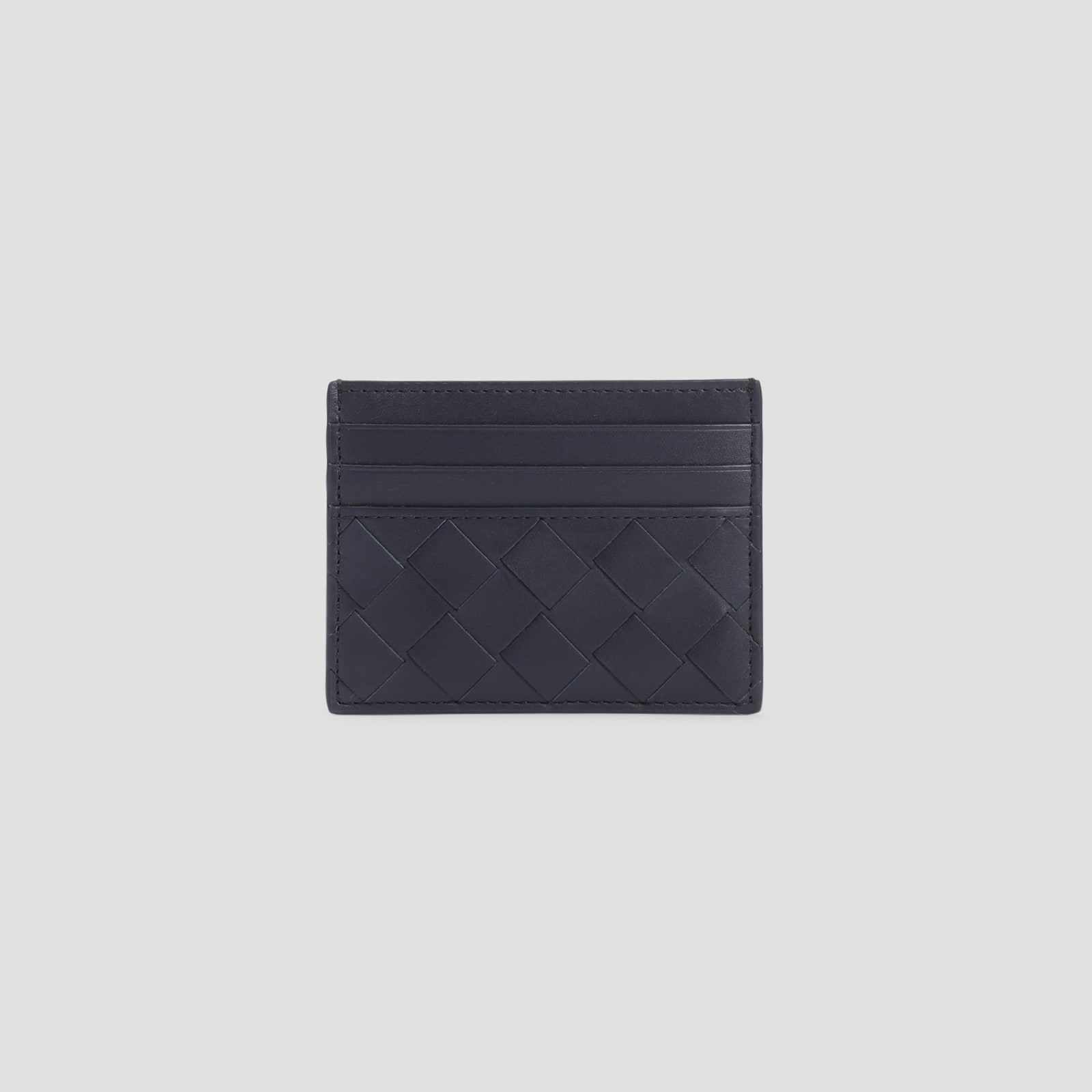 Shop Bottega Veneta Intrecciato Calf Leather Credit Card Case In Space