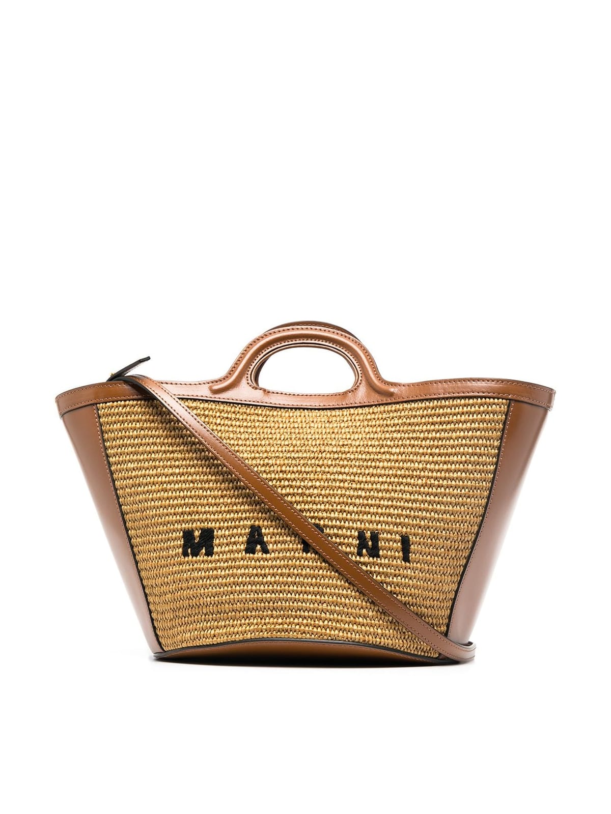 Marni Tropicalia Small Tote Bag In Raw Sienna