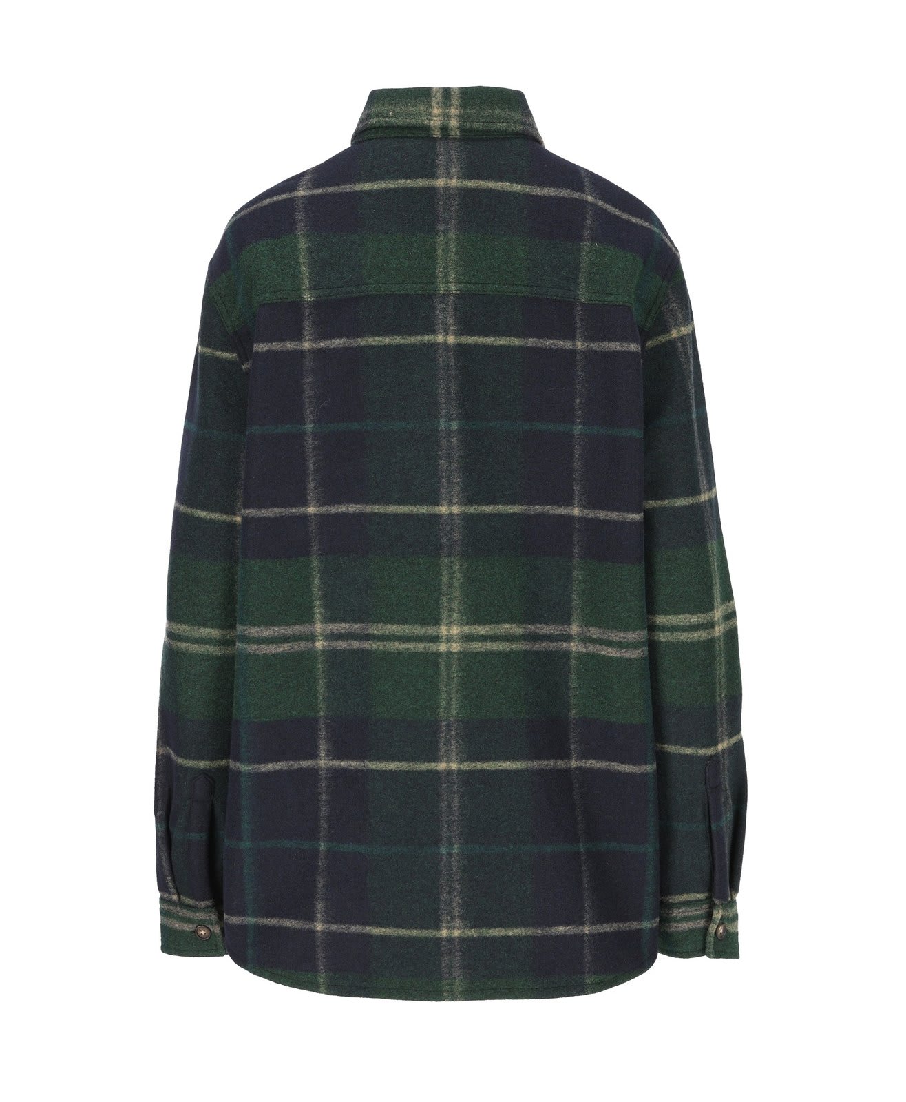 Shop Barbour Checked Long-sleeved Overshirt In Verde